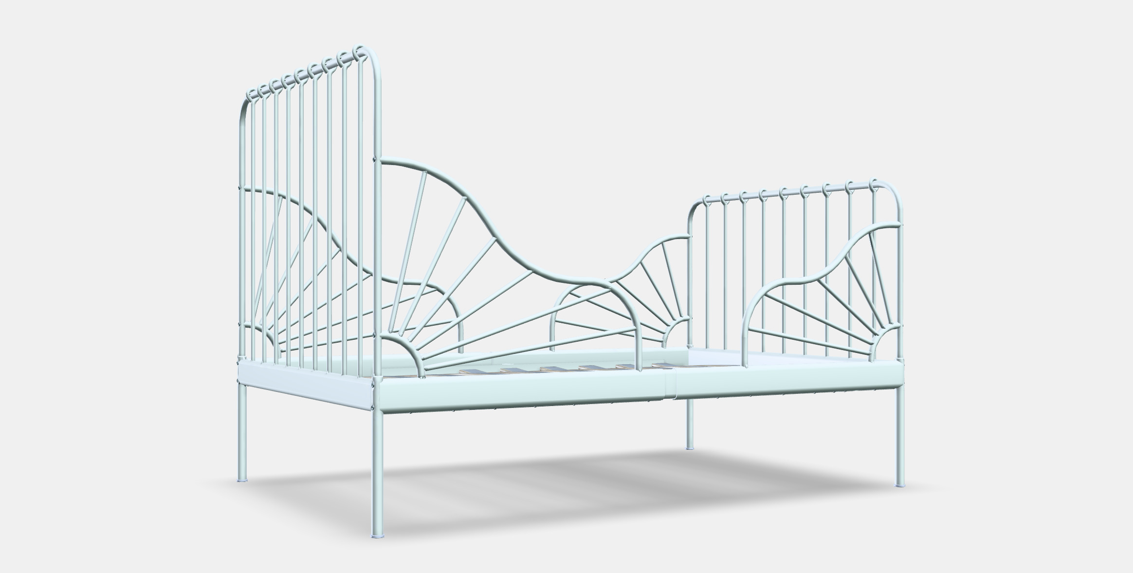 MINNEN Ext bed frame with slatted base 3D model_8