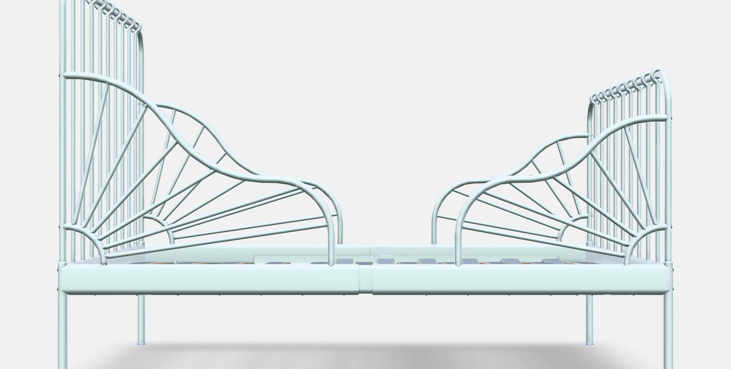 MINNEN Ext bed frame with slatted base 3D model_11