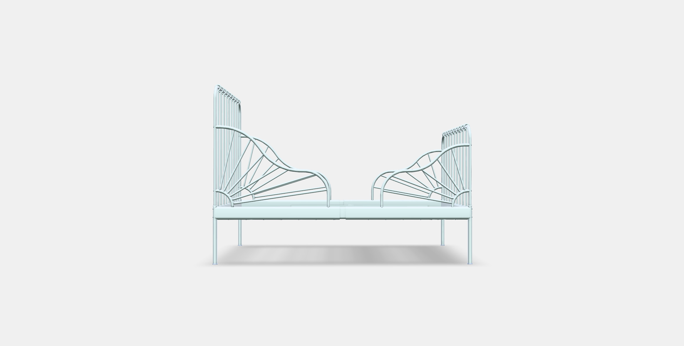 MINNEN Ext bed frame with slatted base 3D model_9