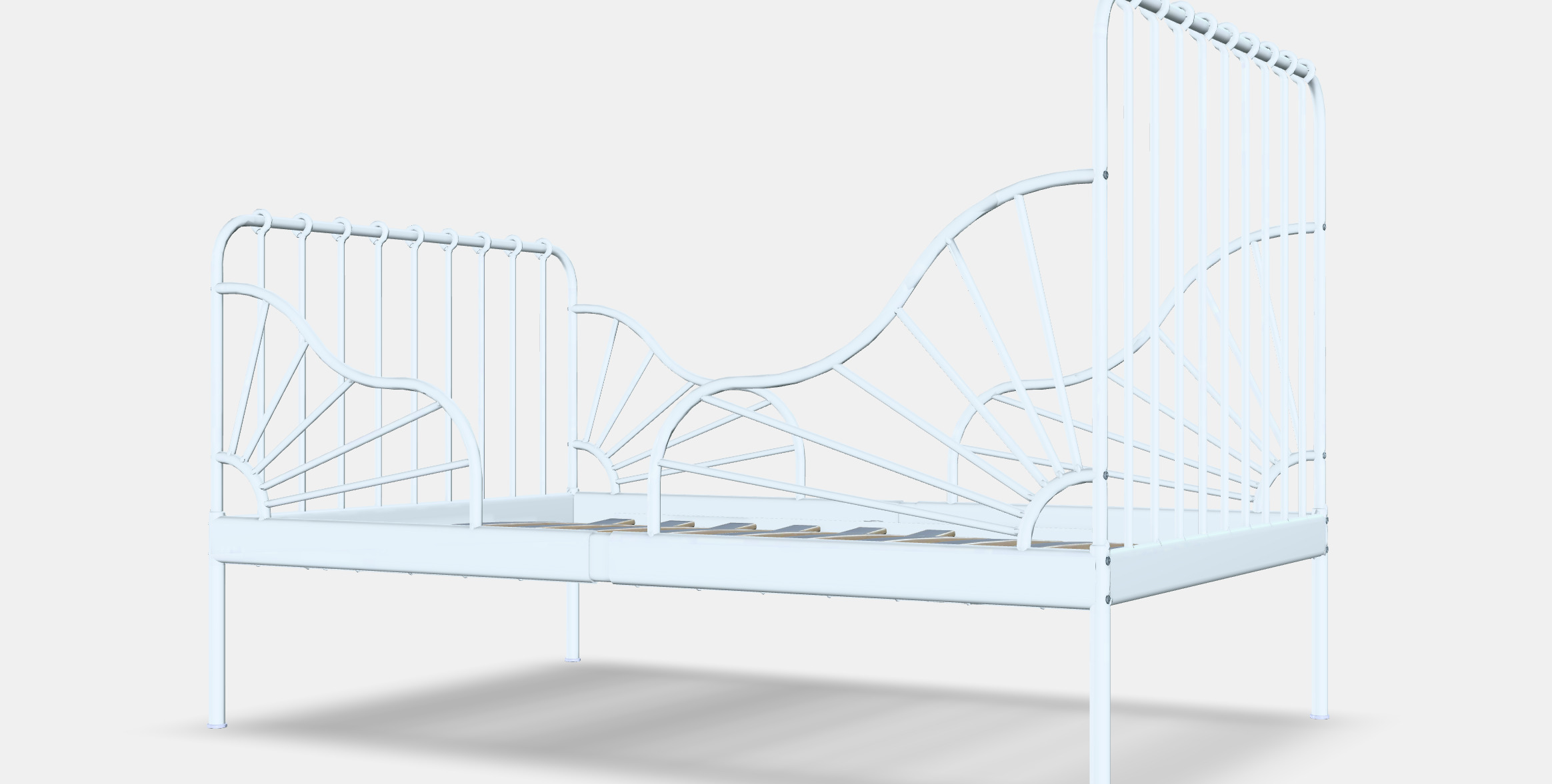 MINNEN Ext bed frame with slatted base 3D model_6