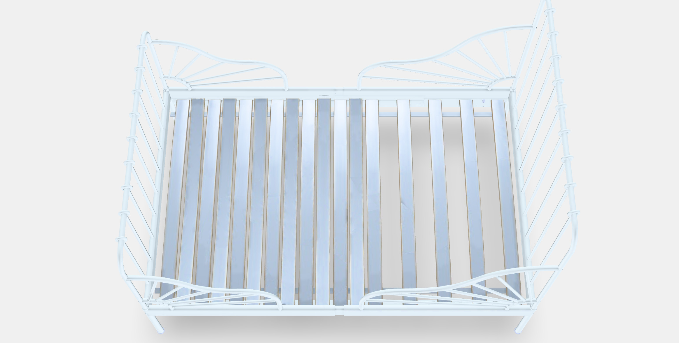 MINNEN Ext bed frame with slatted base 3D model_3