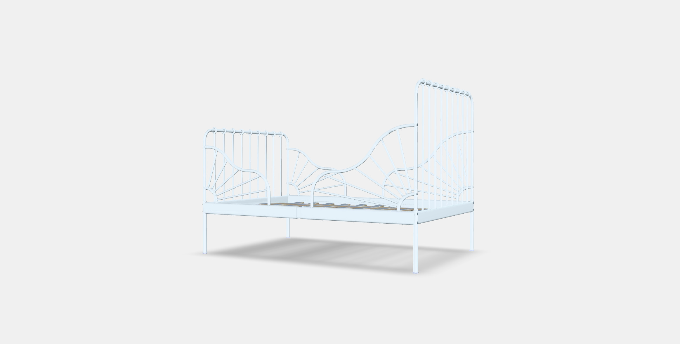 MINNEN Ext bed frame with slatted base 3D model_5