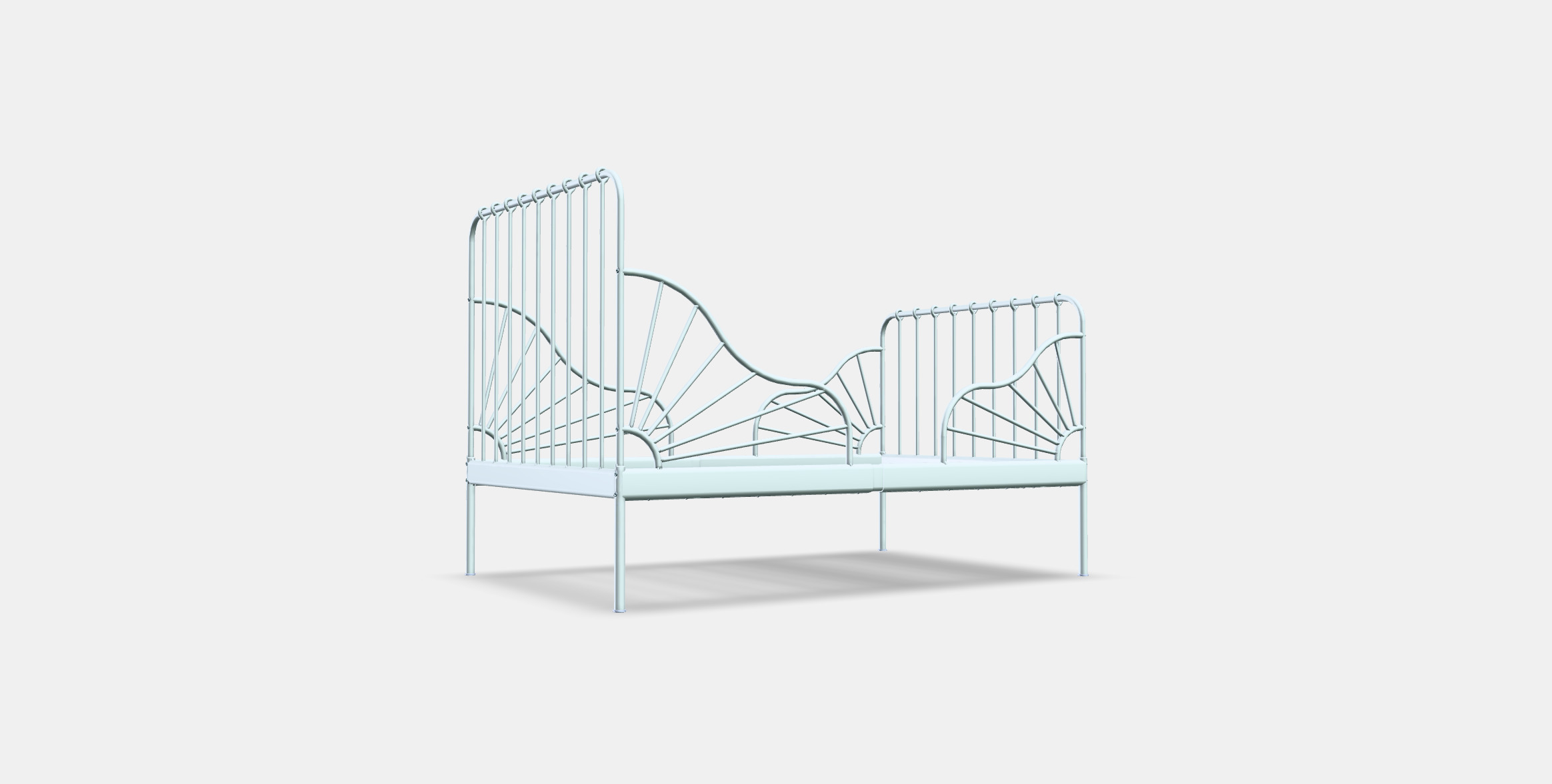 MINNEN Ext bed frame with slatted base 3D model_2