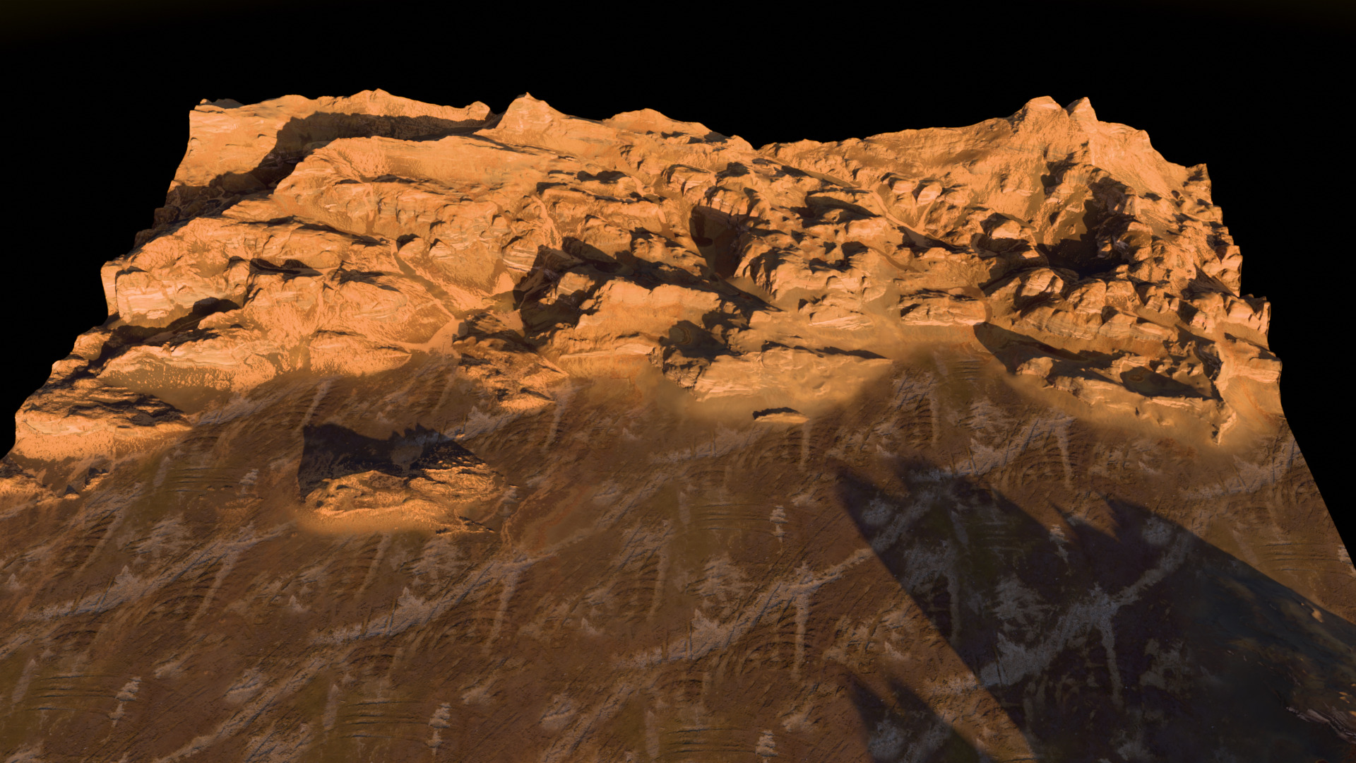 Rocky Landscape Background 3D model_7