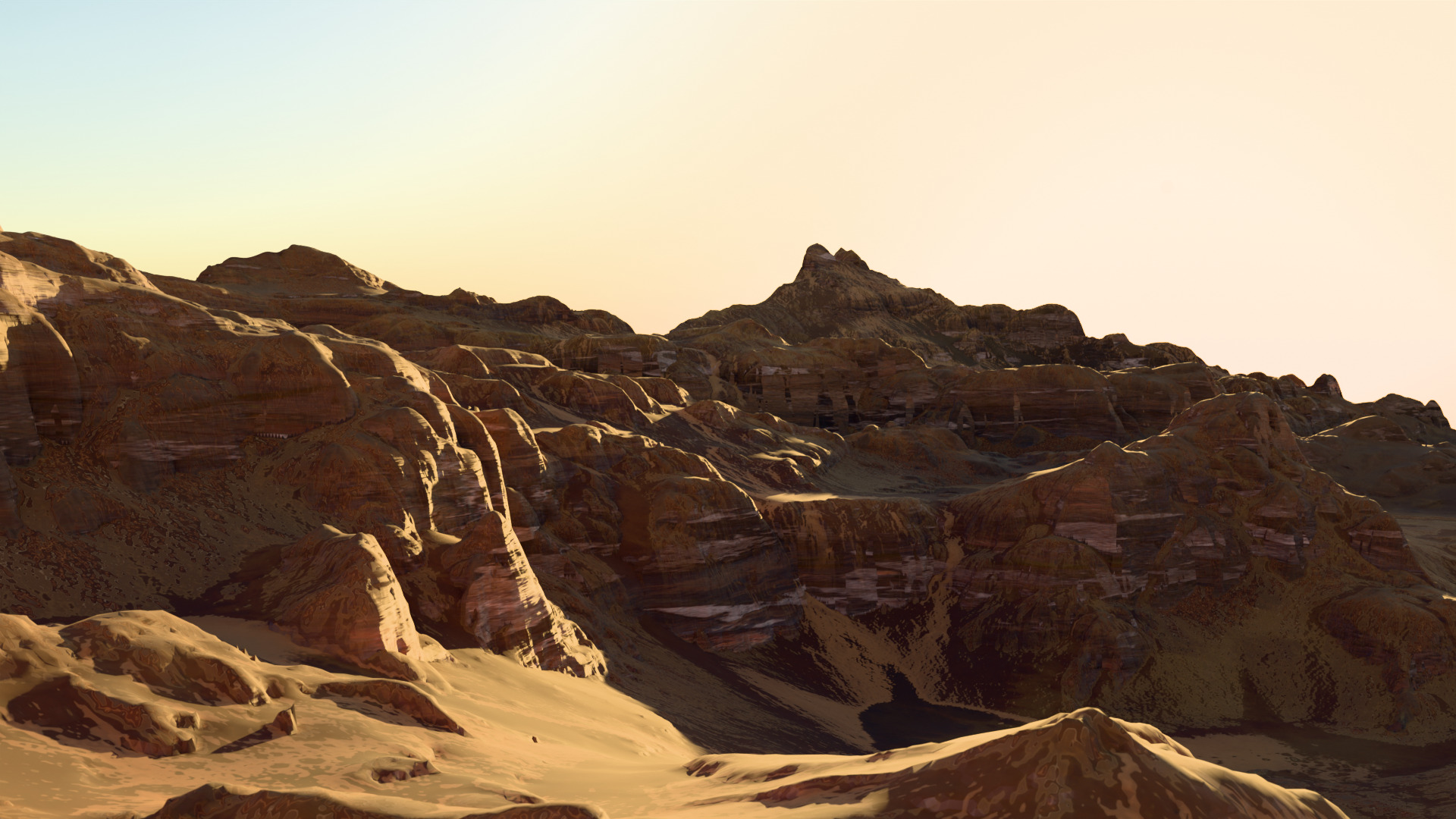 Rocky Landscape Background 3D model_6