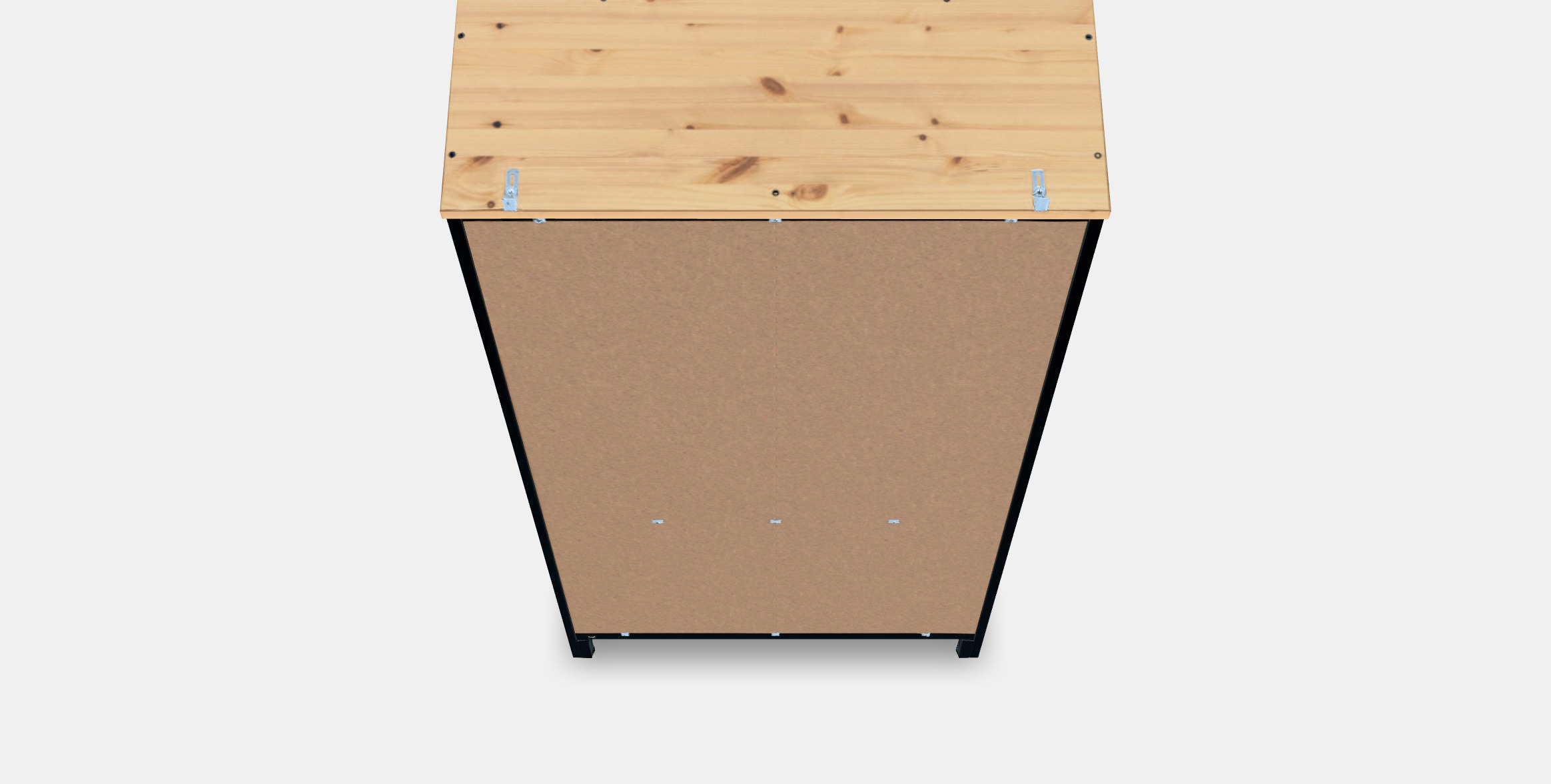 HEMNES Glass door cabinet with 3 drawers Low-poly 3D model_4