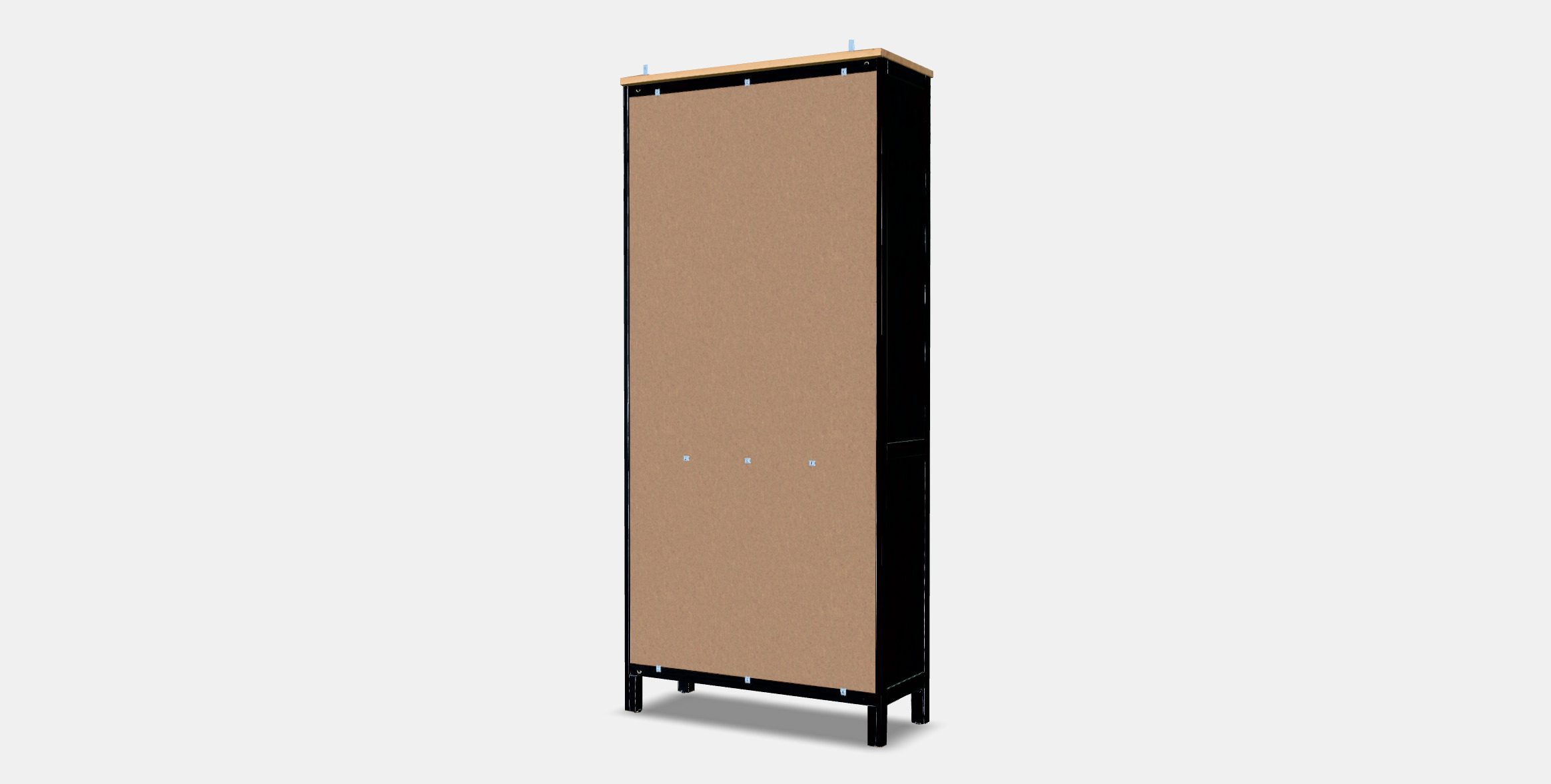 HEMNES Glass door cabinet with 3 drawers Low-poly 3D model_5