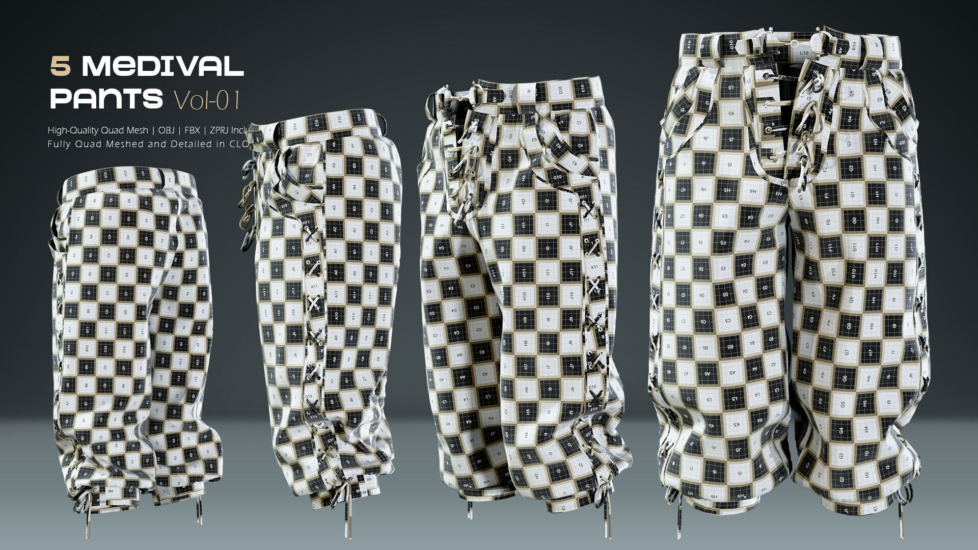 Medival Pants 03  3D model_6