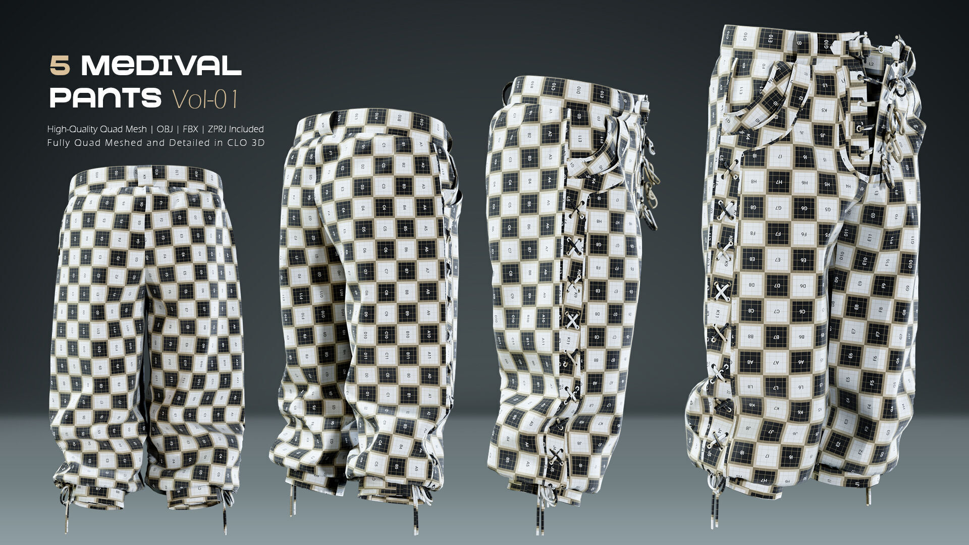 Medival Pants 03  3D model_5