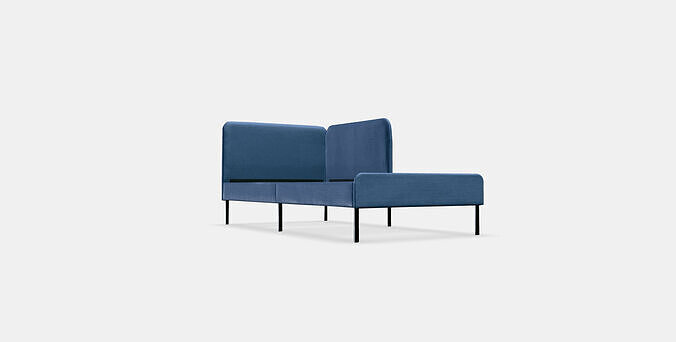 BLAKULLEN Upholster bed frame with headboard Low-poly 3D model
