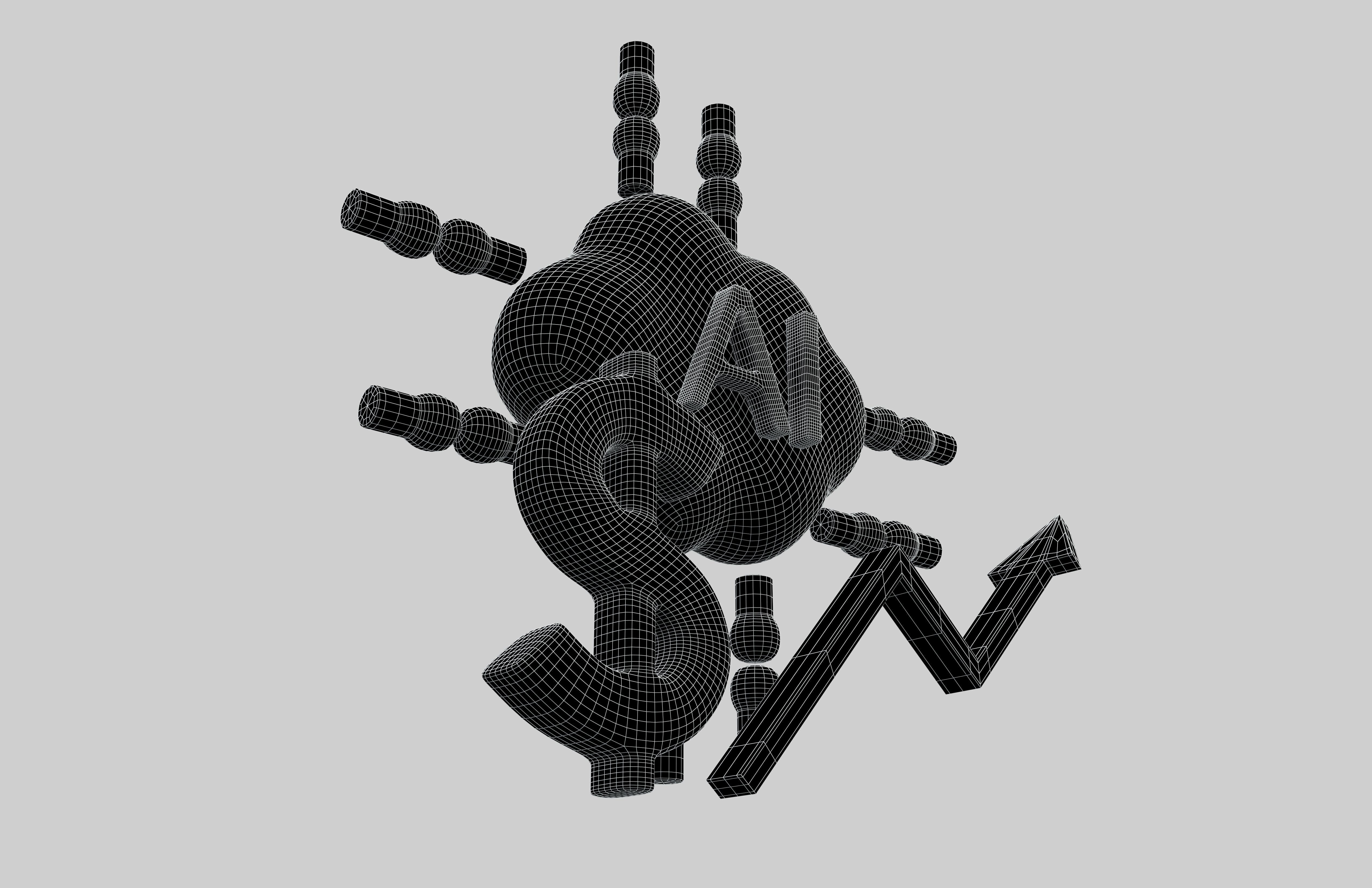 AI Finance Icon v1 001 Low-poly 3D model_7