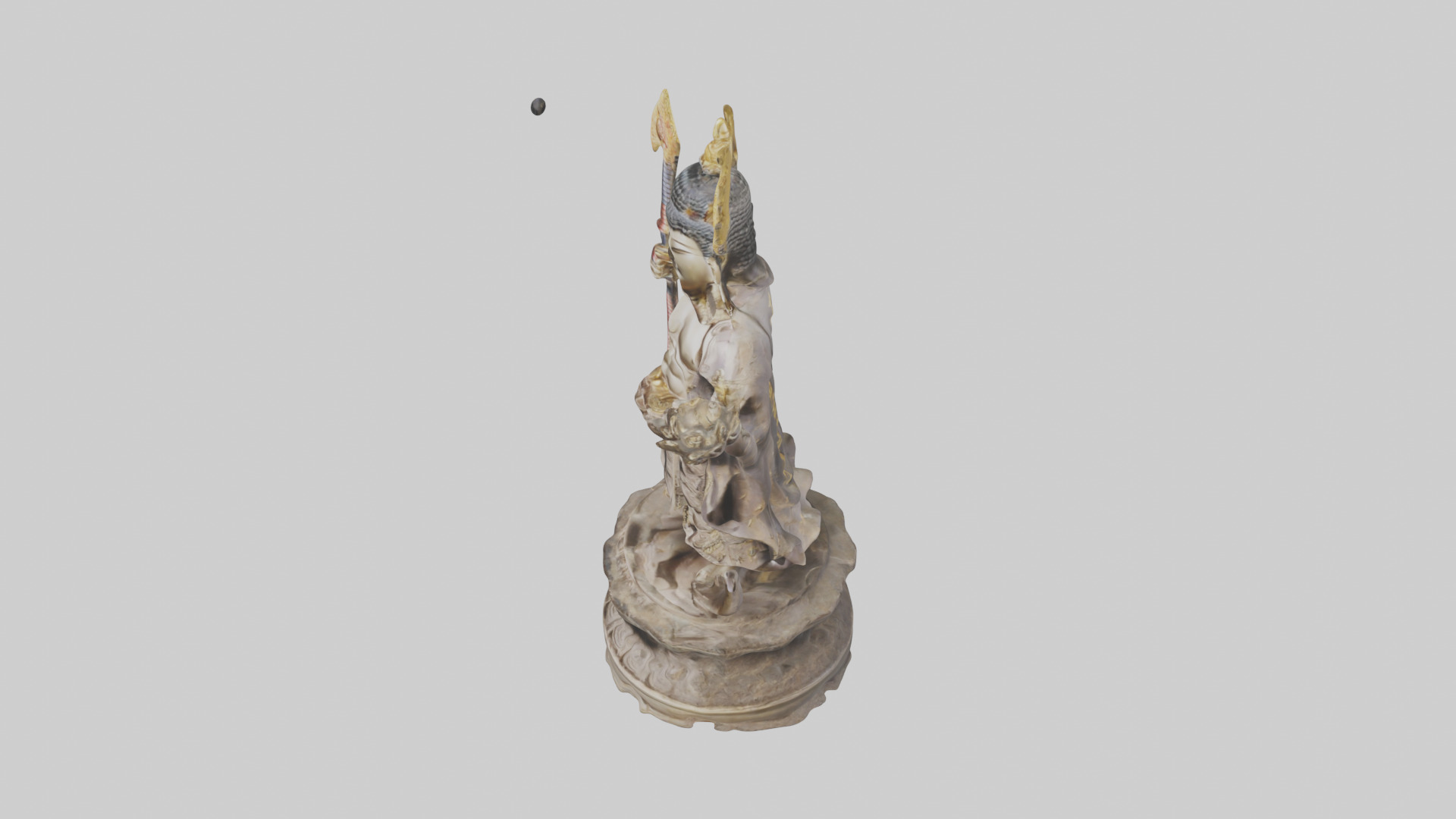 Buddhist Warrior statue model Low-poly 3D model_17