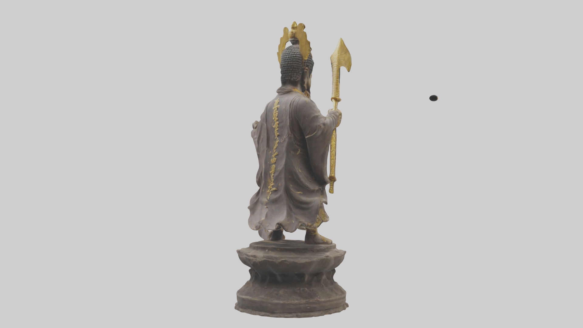 Buddhist Warrior statue model Low-poly 3D model_4