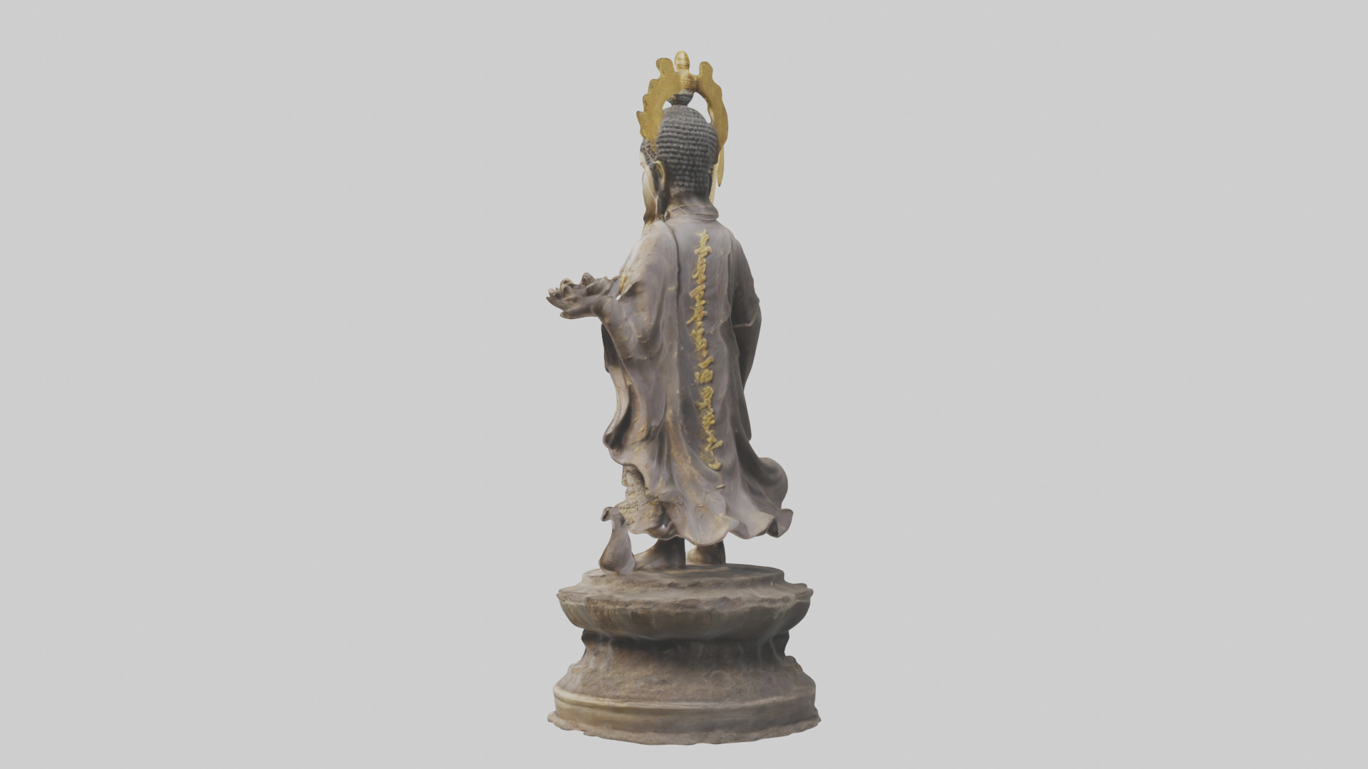 Buddhist Warrior statue model Low-poly 3D model_3