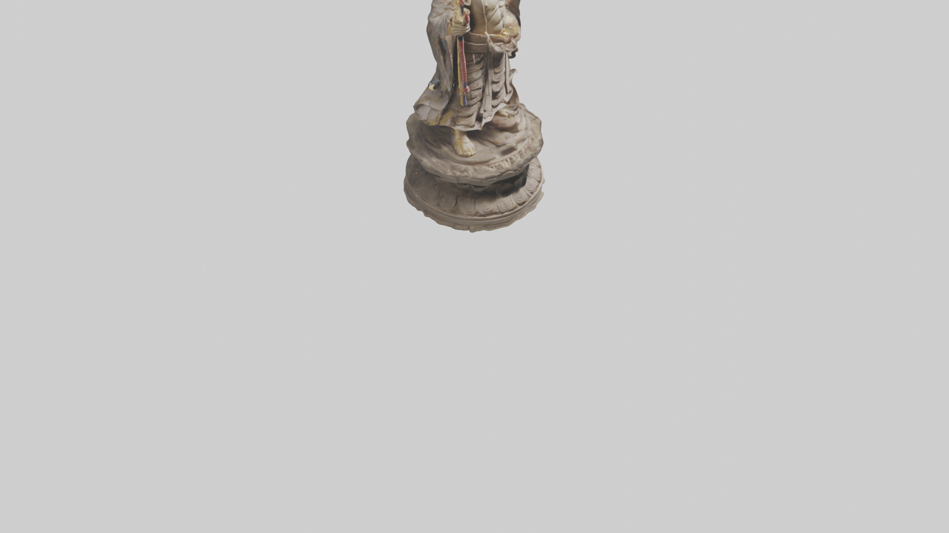 Buddhist Warrior statue model Low-poly 3D model_8