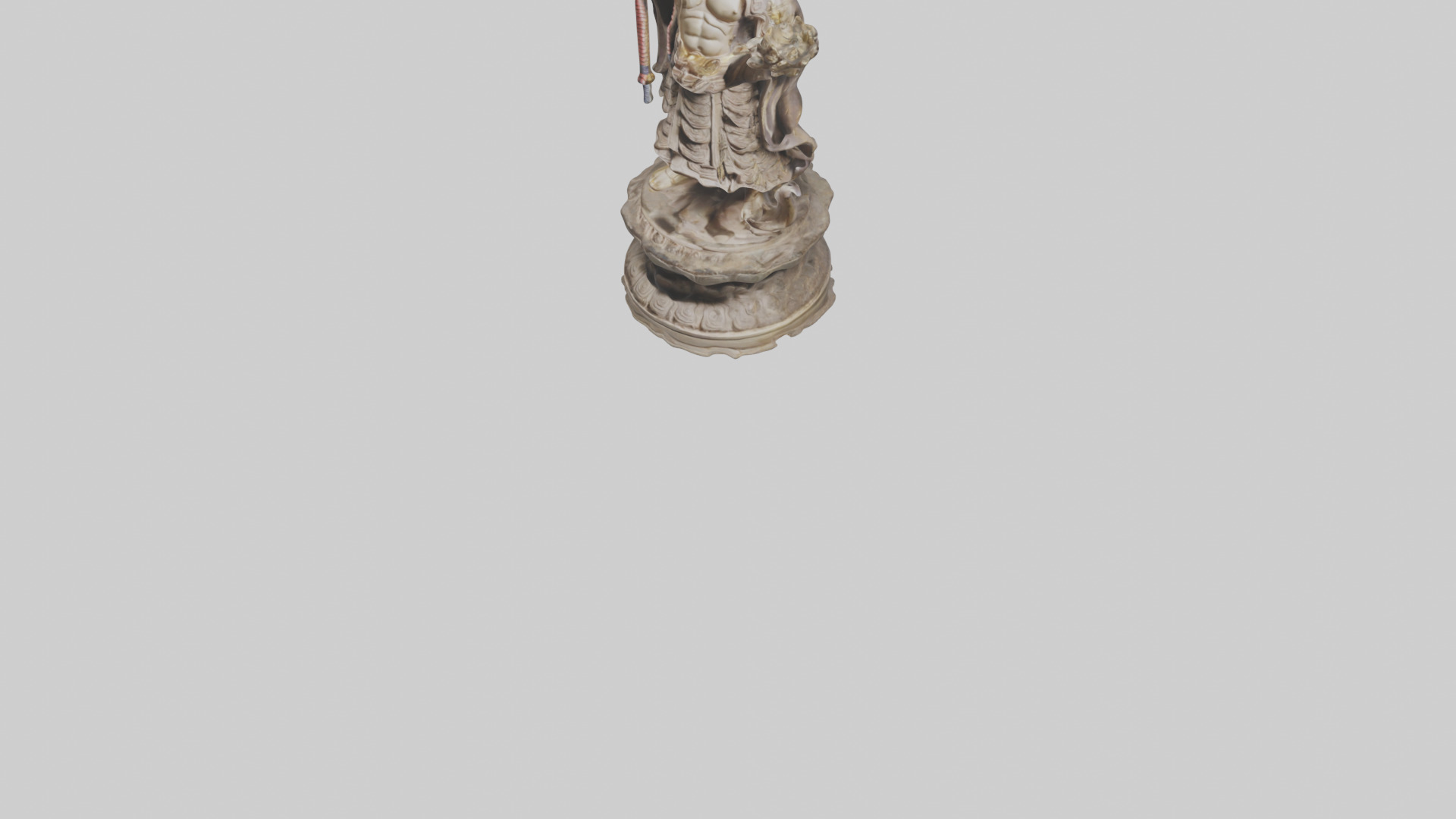 Buddhist Warrior statue model Low-poly 3D model_7