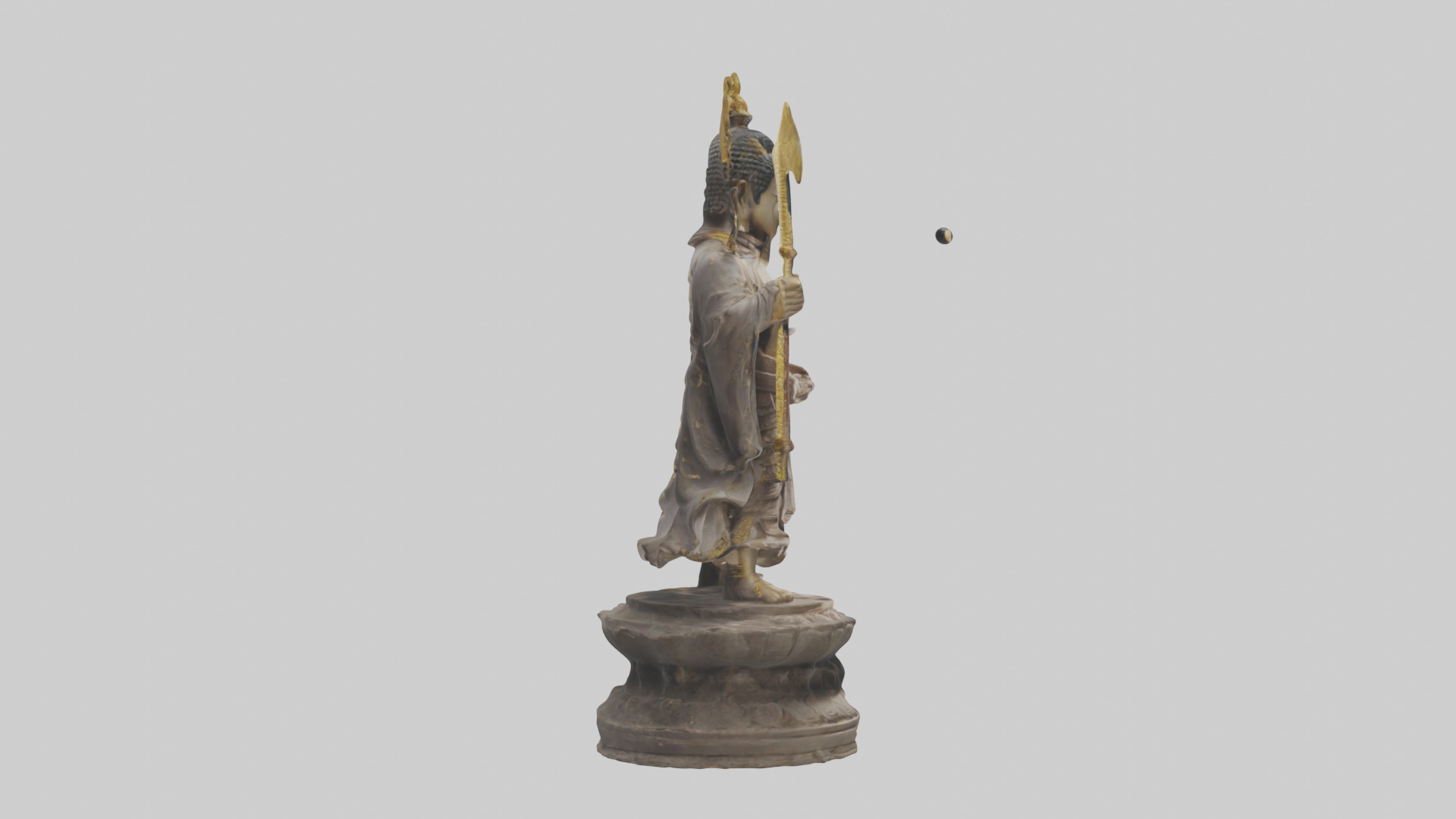 Buddhist Warrior statue model Low-poly 3D model_13