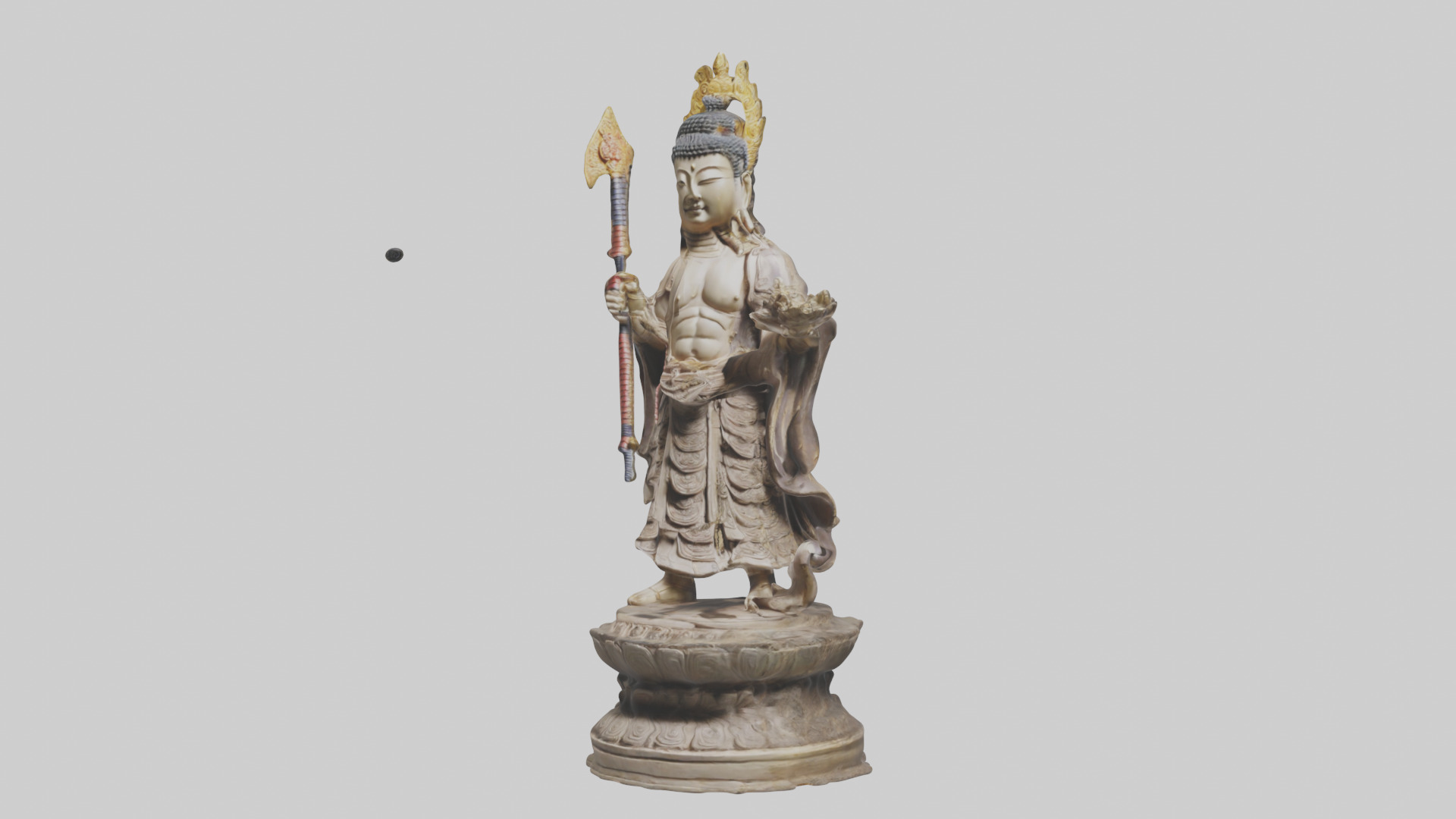 Buddhist Warrior statue model Low-poly 3D model_10