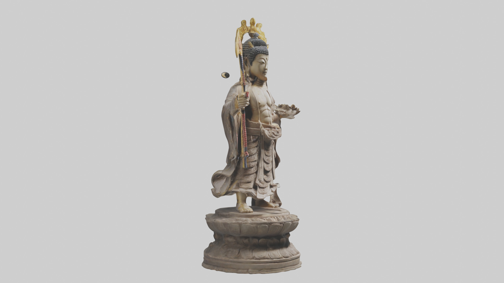 Buddhist Warrior statue model Low-poly 3D model_11