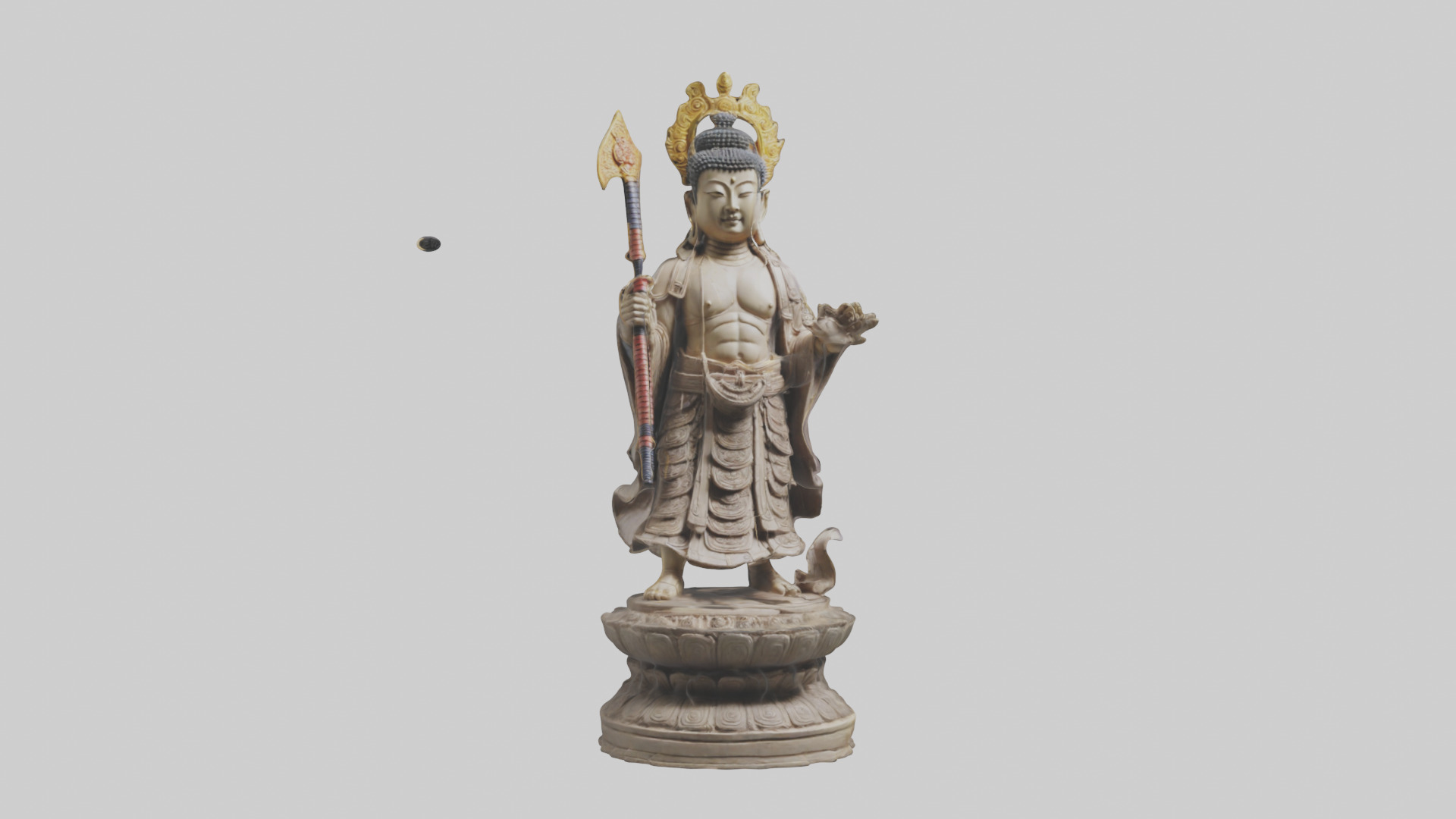 Buddhist Warrior statue model Low-poly 3D model_9
