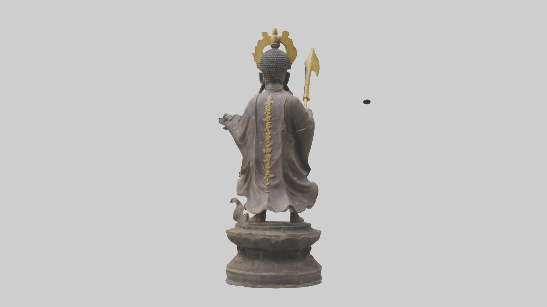 Buddhist Warrior statue model Low-poly 3D model_2