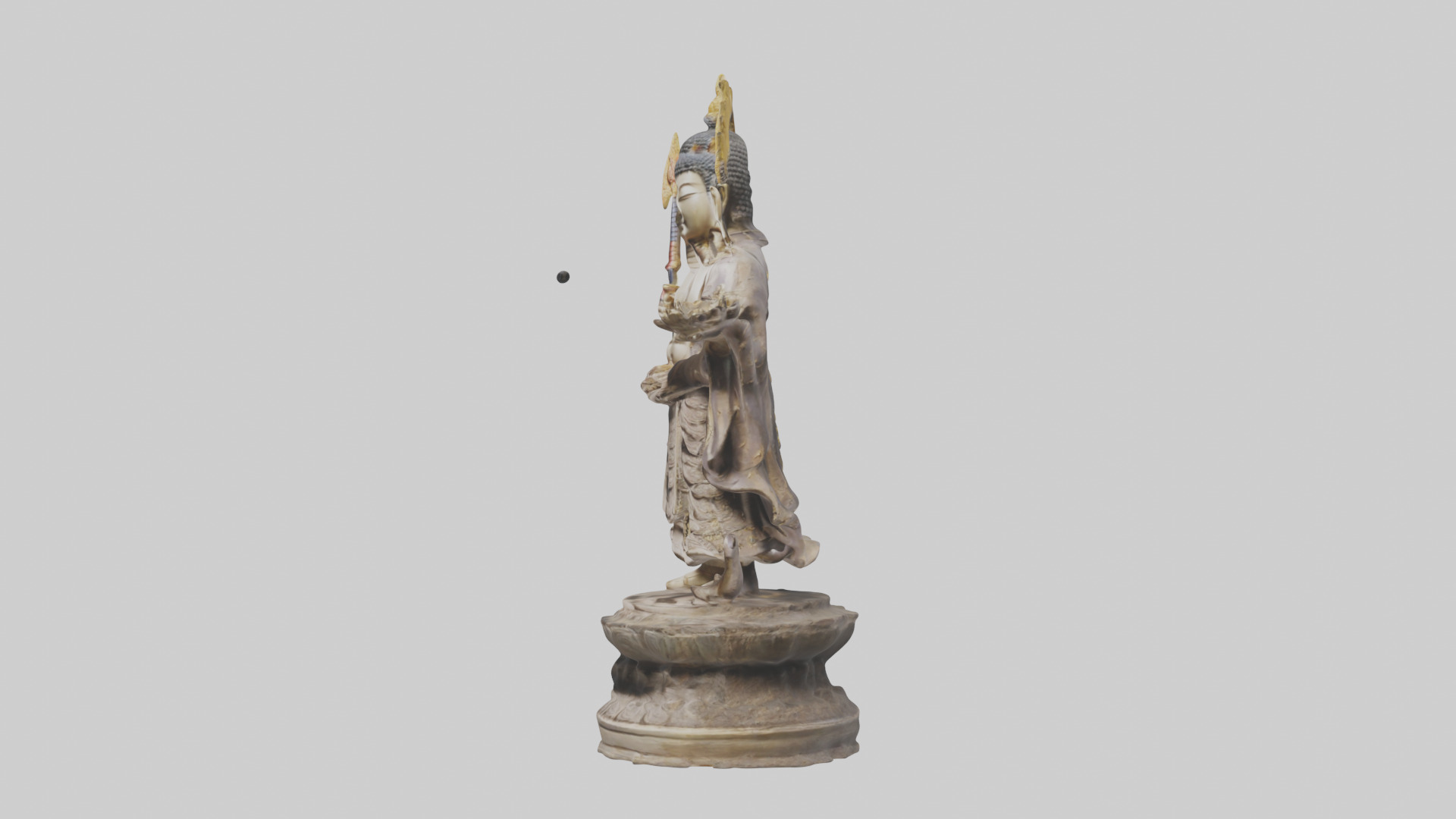 Buddhist Warrior statue model Low-poly 3D model_12