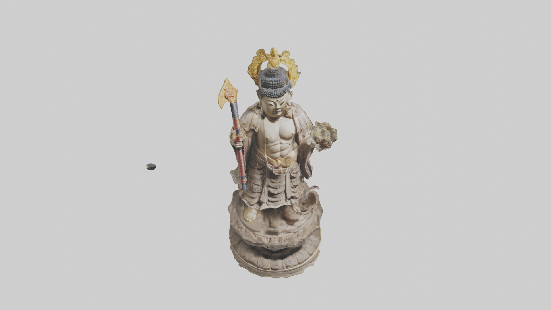 Buddhist Warrior statue model Low-poly 3D model_16