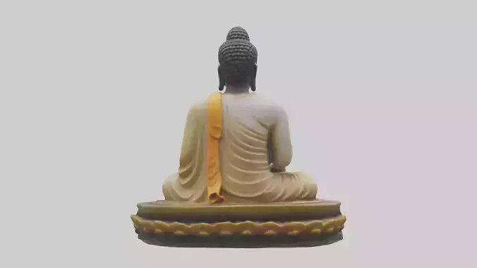 Buddha meditating statue model Low-poly 3D model