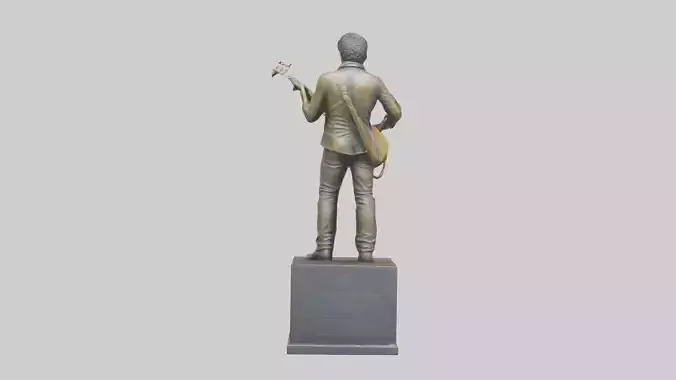 Bruce Springsteen statue model Low-poly 3D model