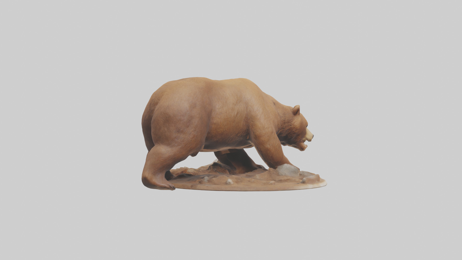 Brown Bear digging model Low-poly 3D model_2