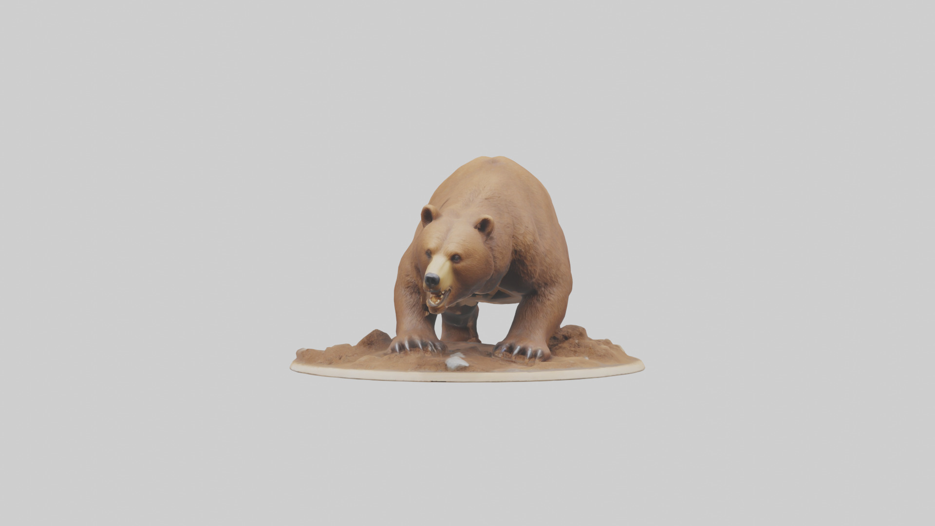 Brown Bear digging model Low-poly 3D model_9
