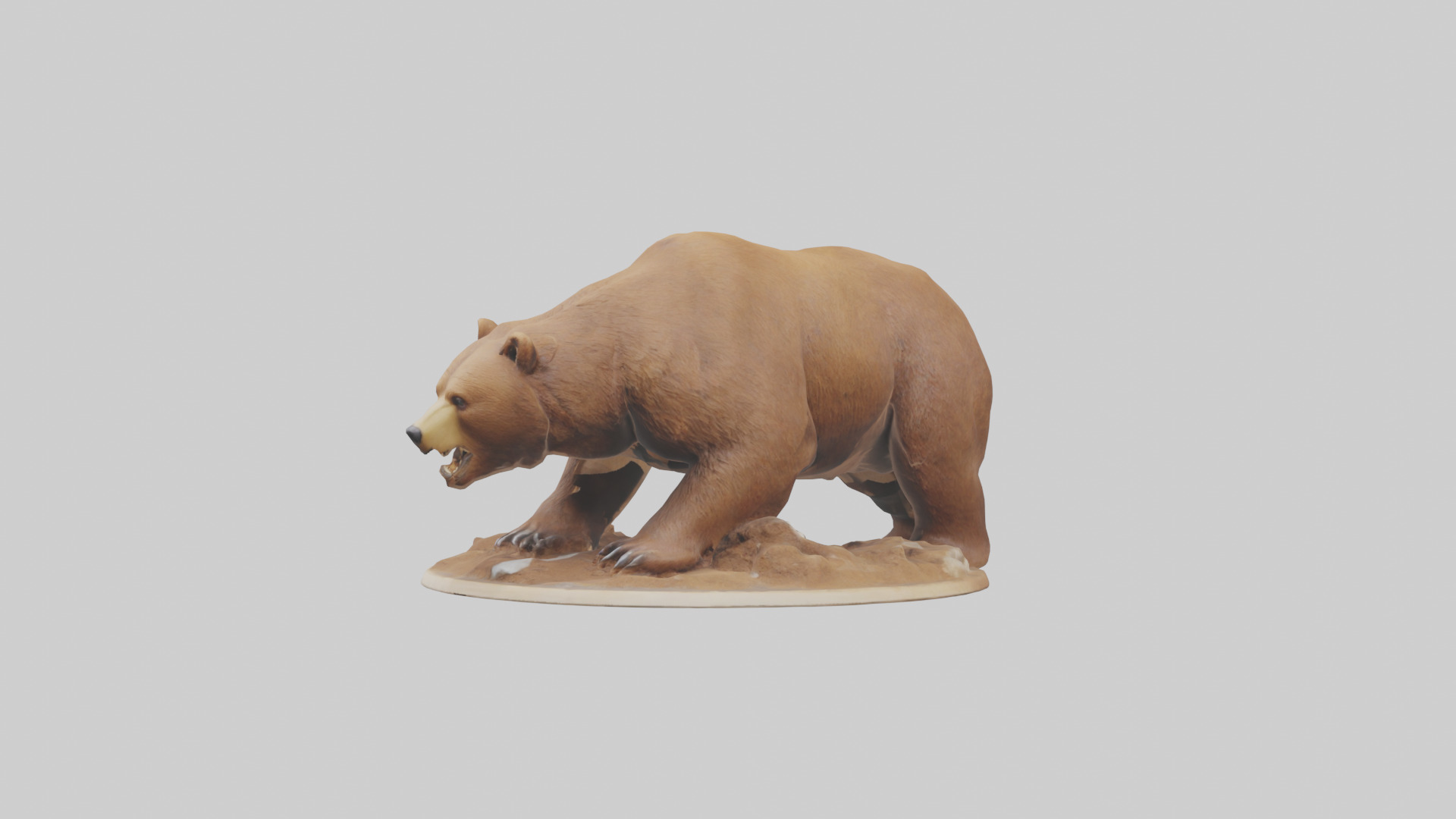 Brown Bear digging model Low-poly 3D model_10