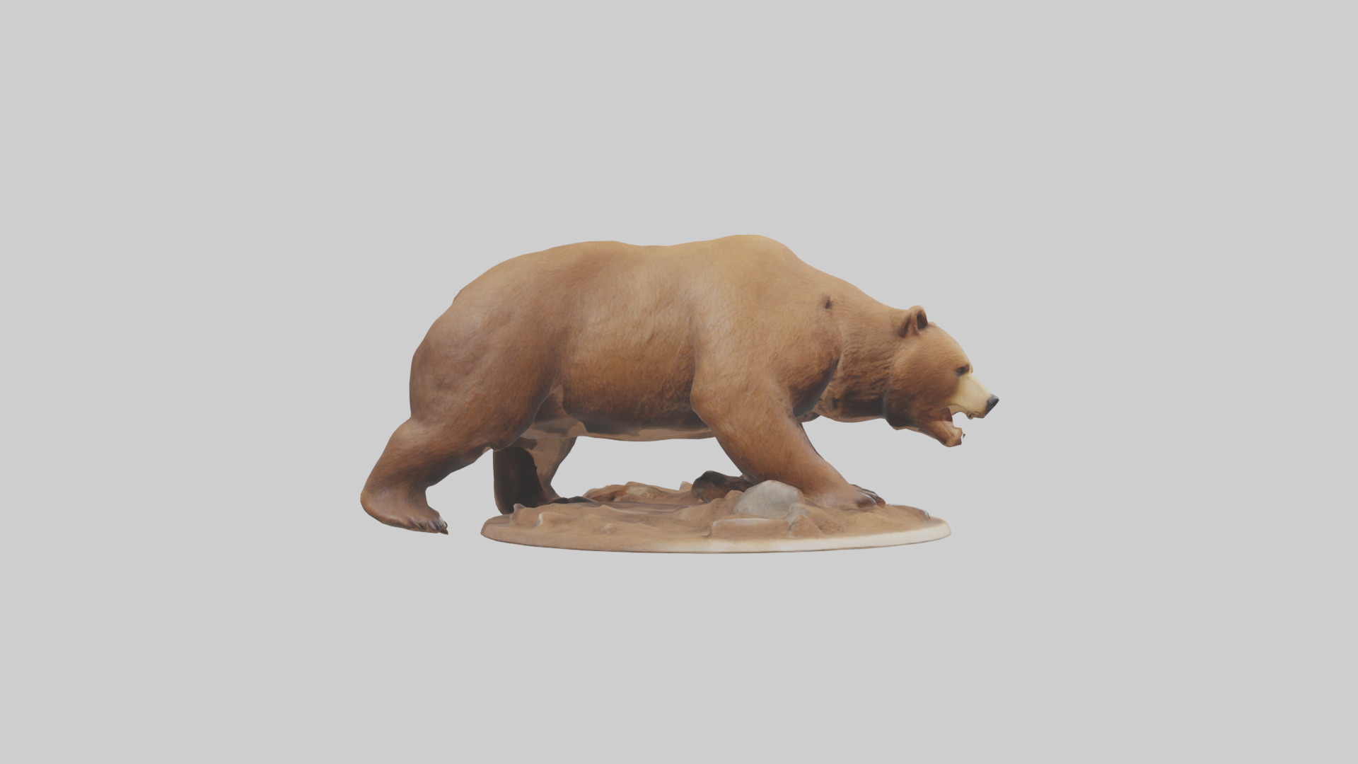 Brown Bear digging model Low-poly 3D model_13