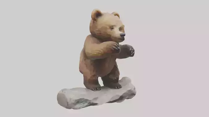 Brown Bear cub playing model