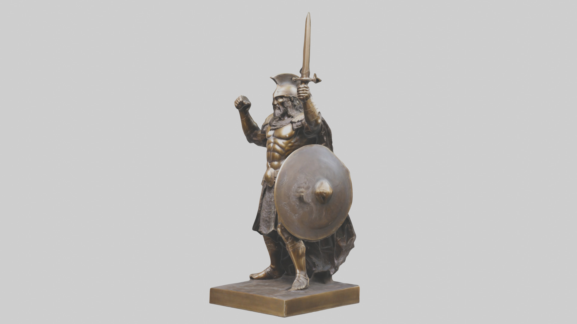 Bronze Warrior statue model 3D model_10