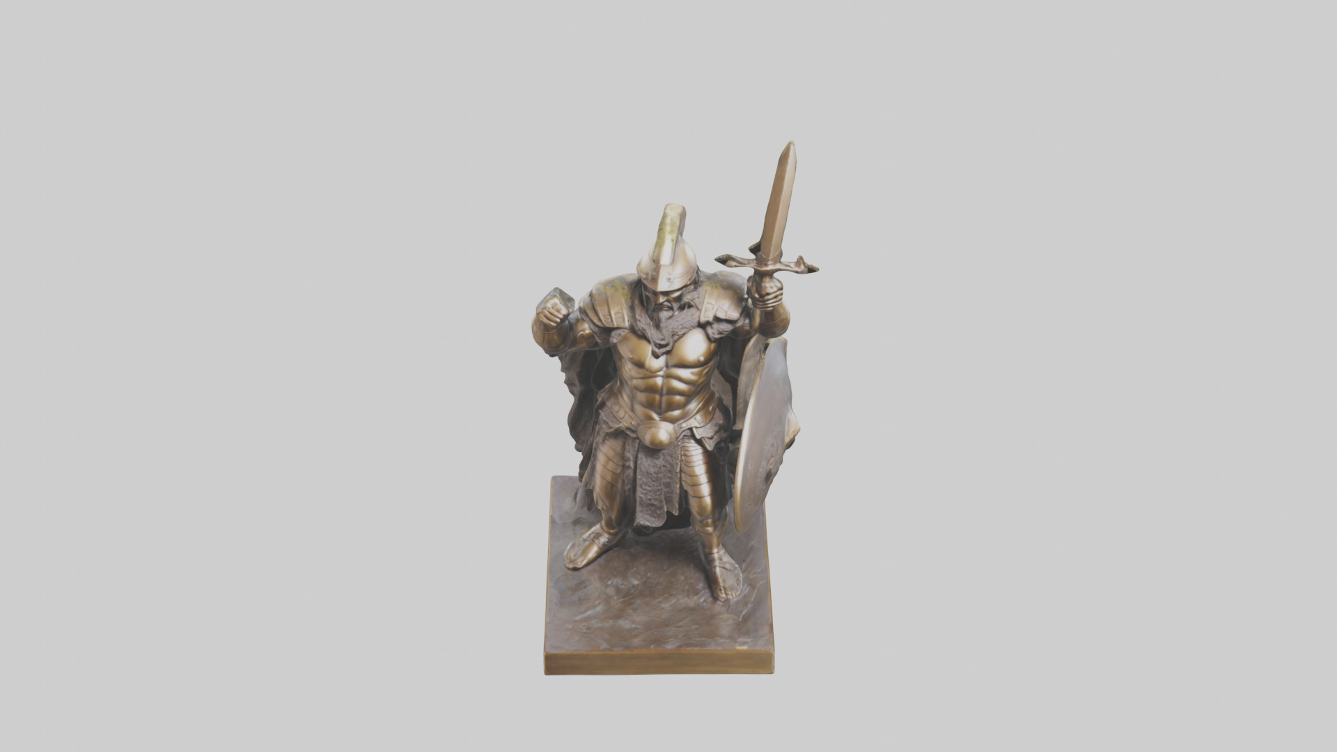 Bronze Warrior statue model 3D model_16