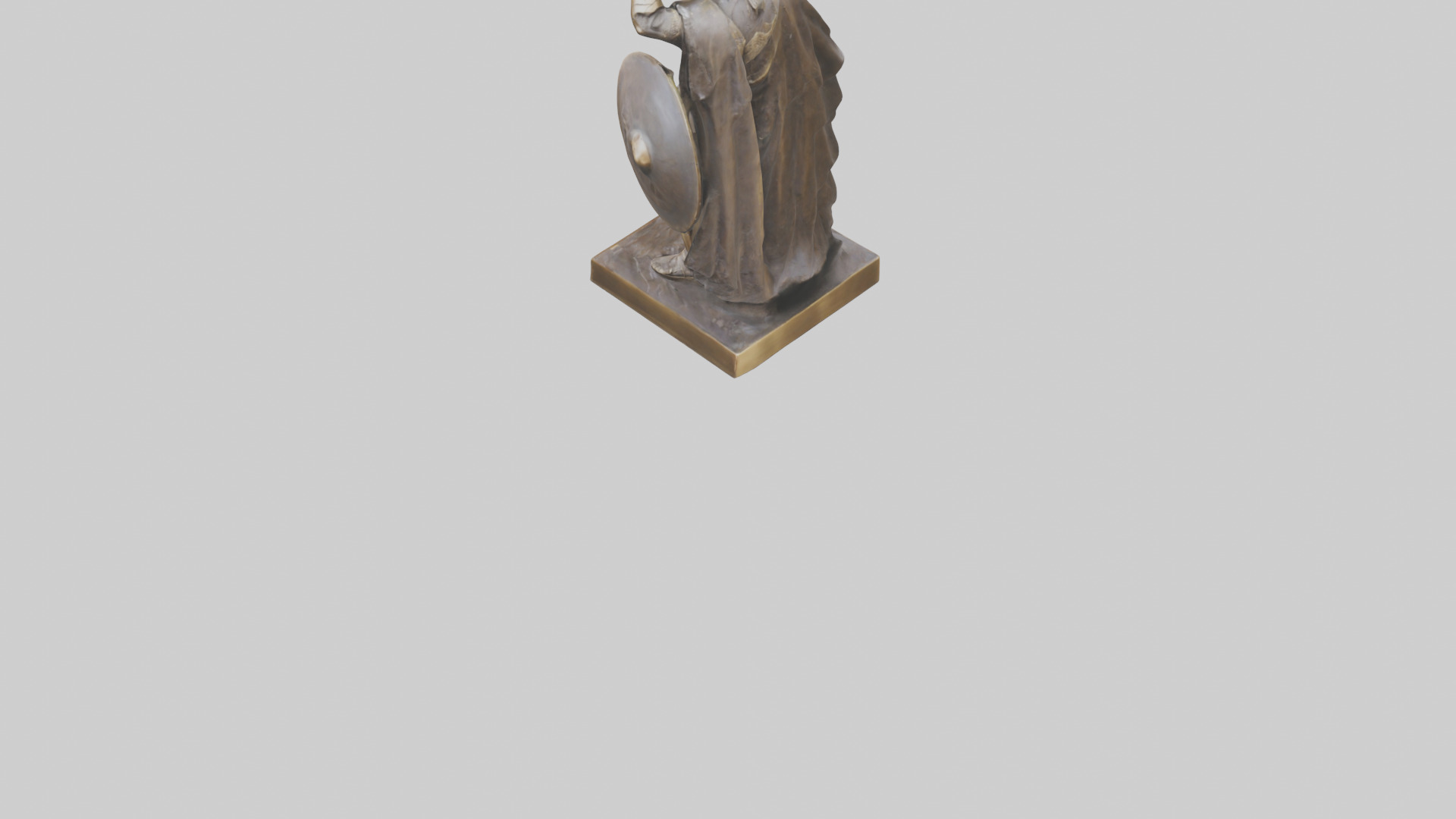 Bronze Warrior statue model 3D model_3