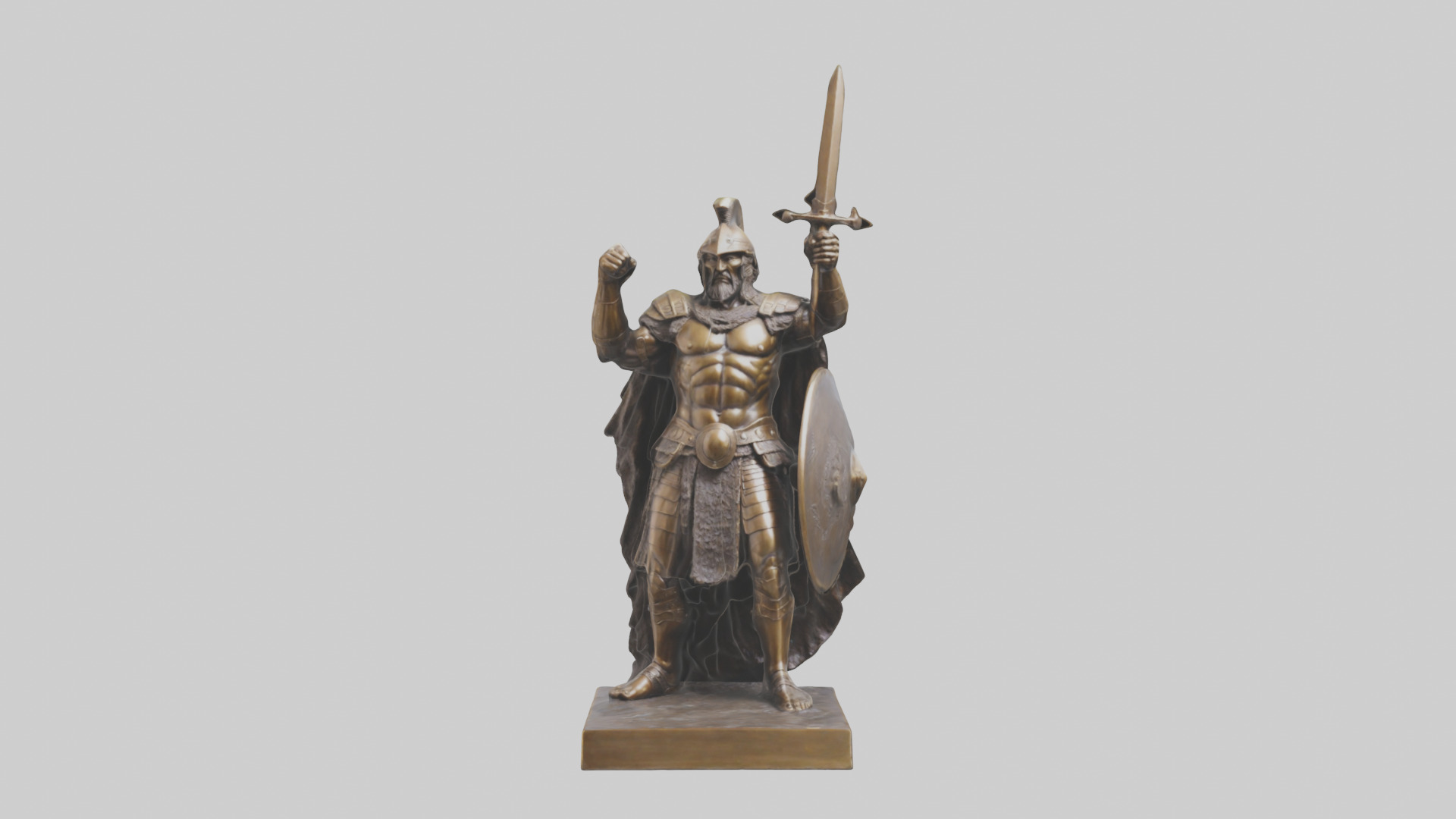 Bronze Warrior statue model 3D model_9