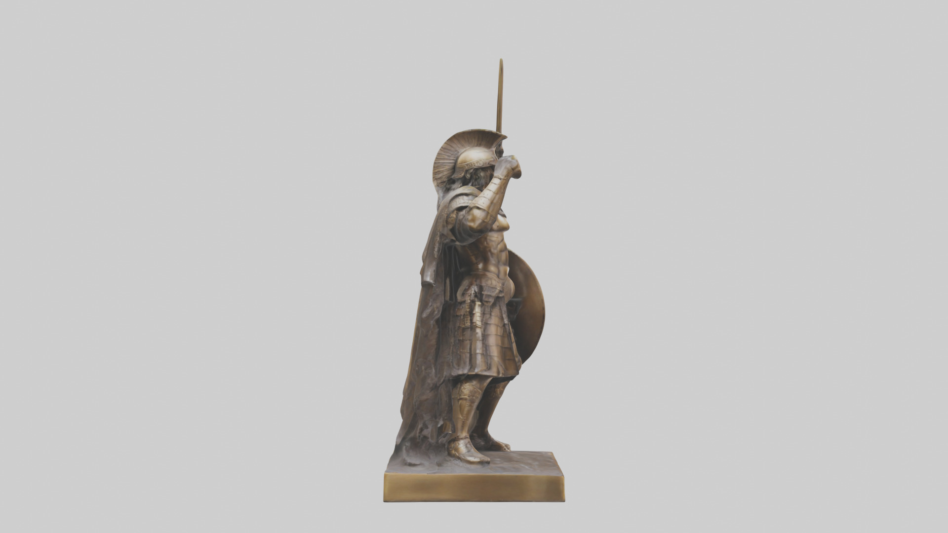 Bronze Warrior statue model 3D model_13