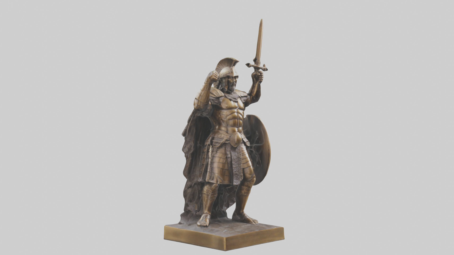 Bronze Warrior statue model 3D model_7