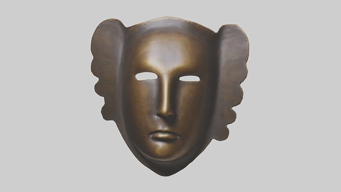 Bronze Mask Sculpture Model 3D model