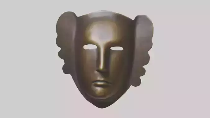 Bronze Mask Sculpture Model