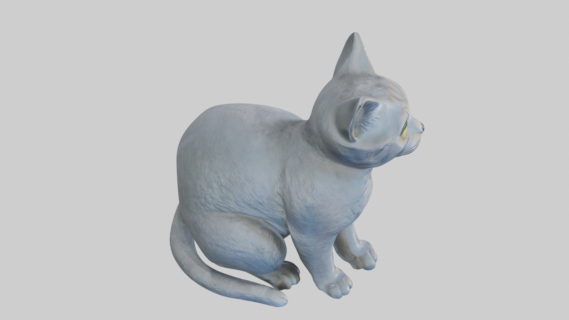 British Shorthair Cat statue model 3D model_18
