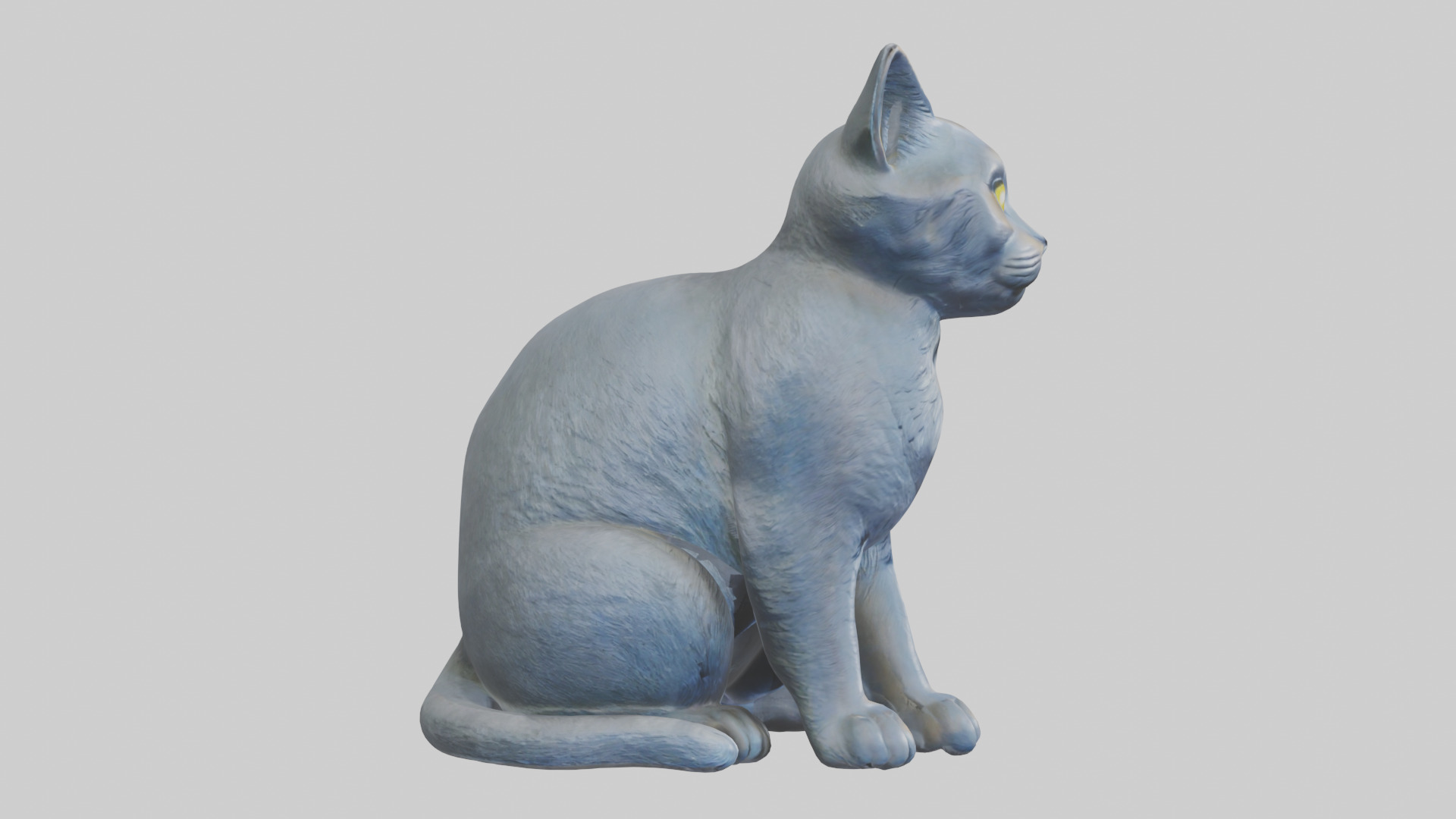 British Shorthair Cat statue model 3D model_13