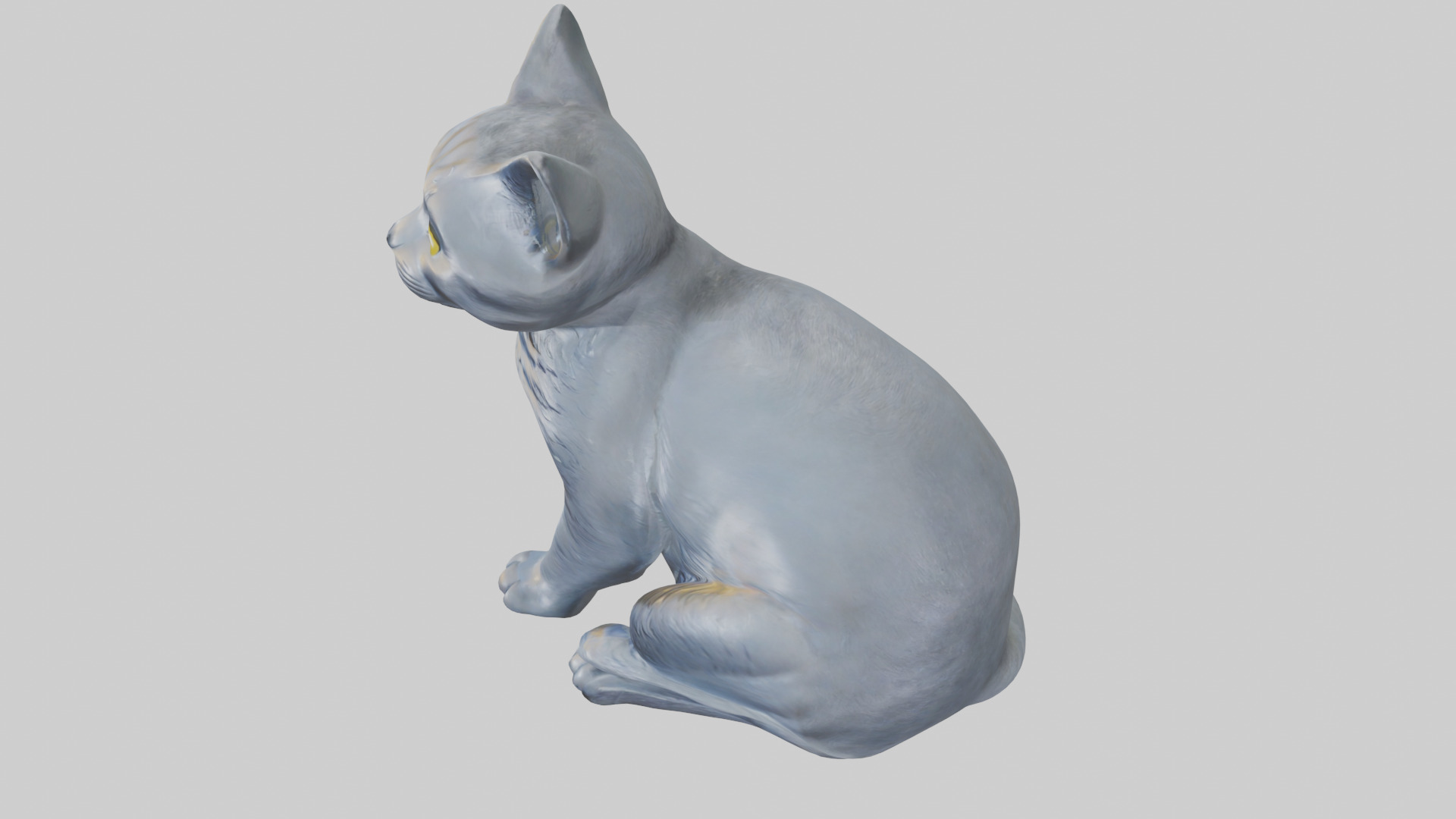 British Shorthair Cat statue model 3D model_17
