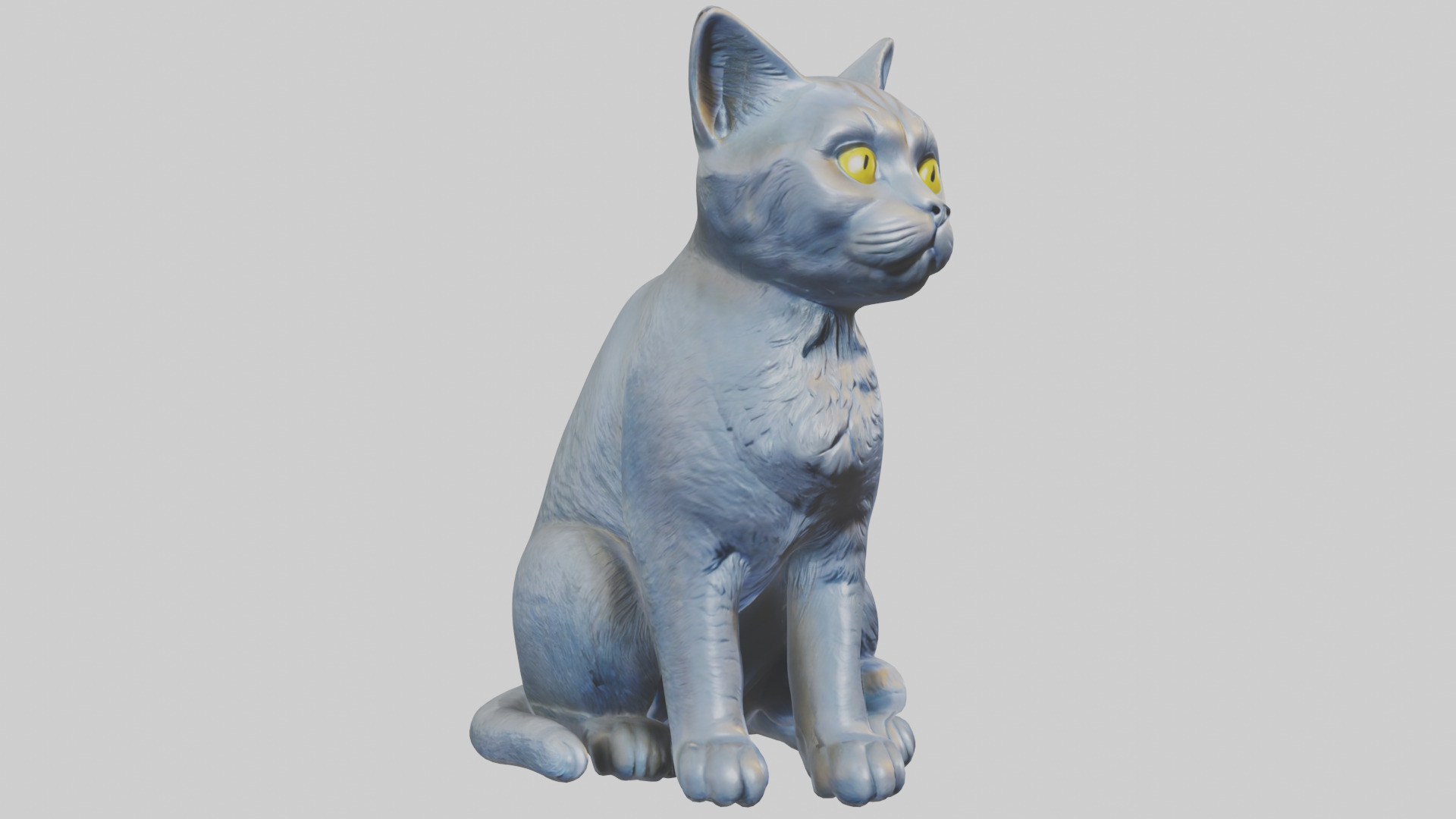 British Shorthair Cat statue model 3D model_7