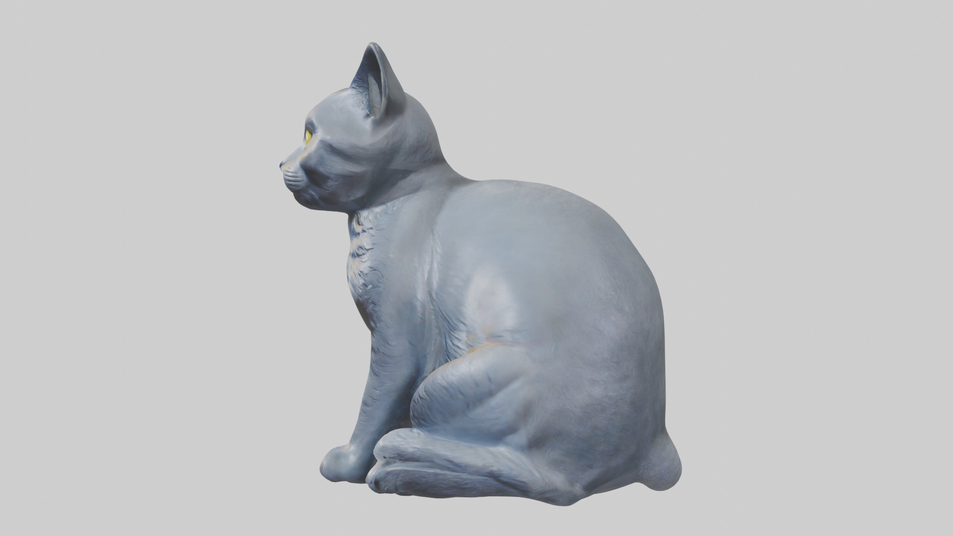British Shorthair Cat statue model 3D model_12