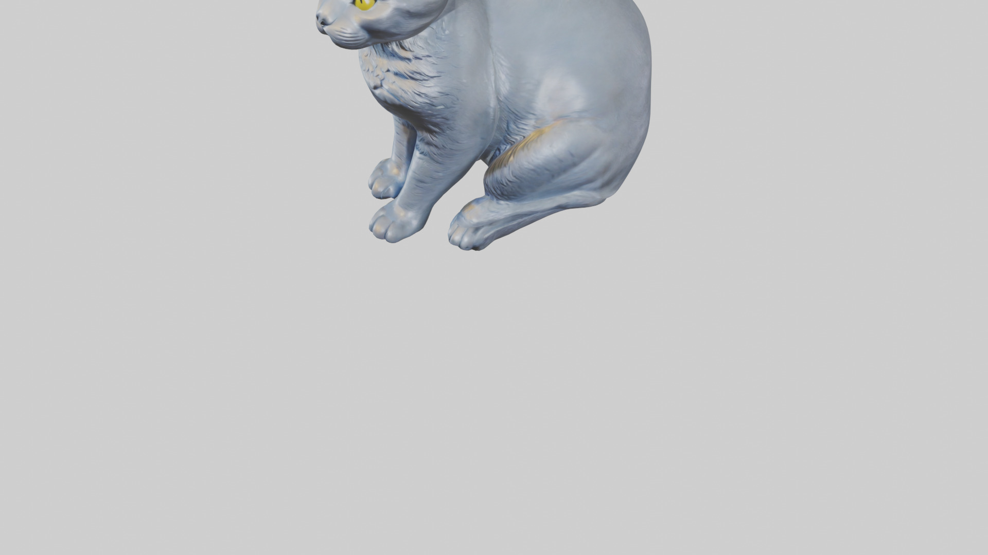 British Shorthair Cat statue model 3D model_5
