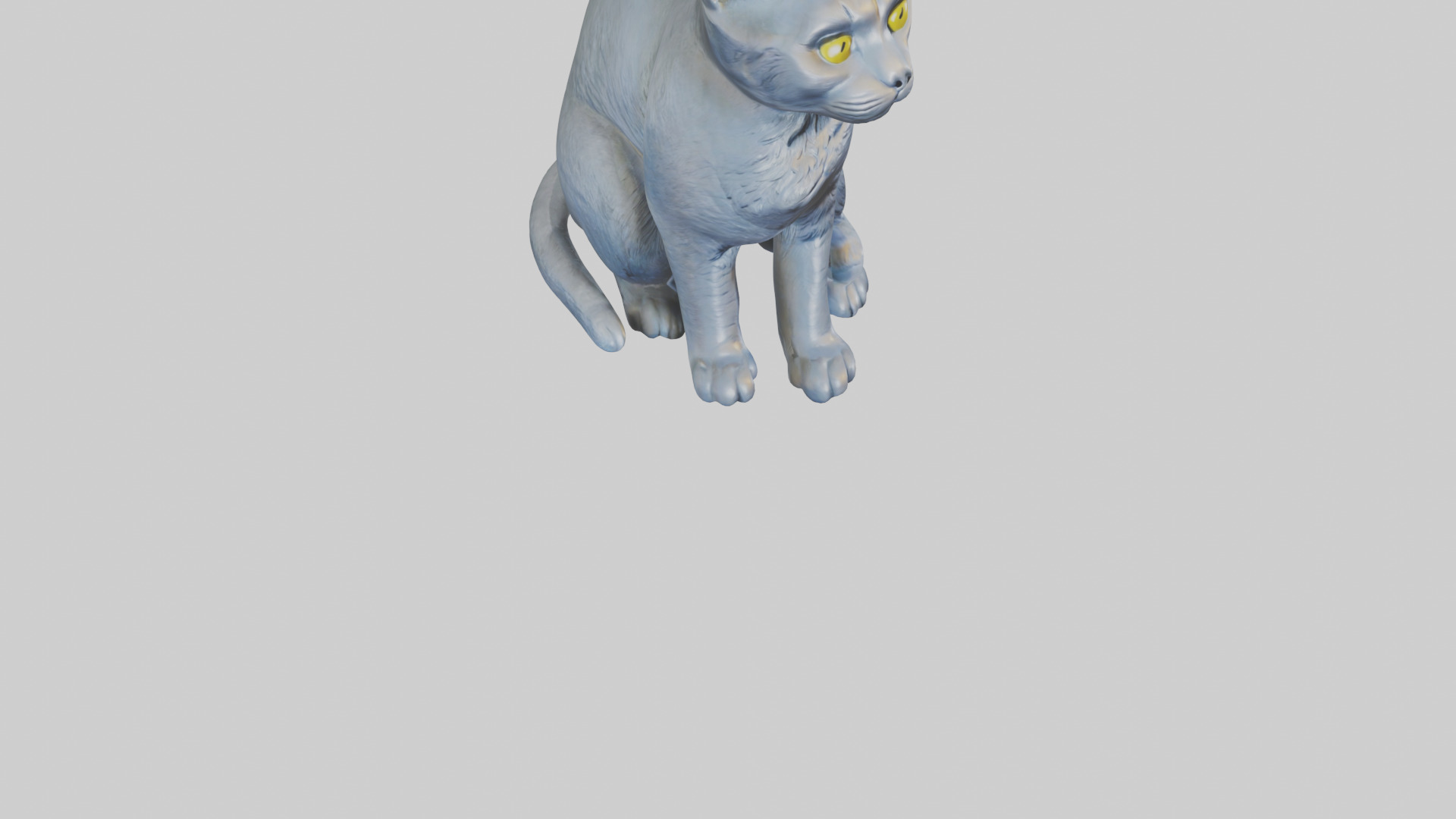 British Shorthair Cat statue model 3D model_6