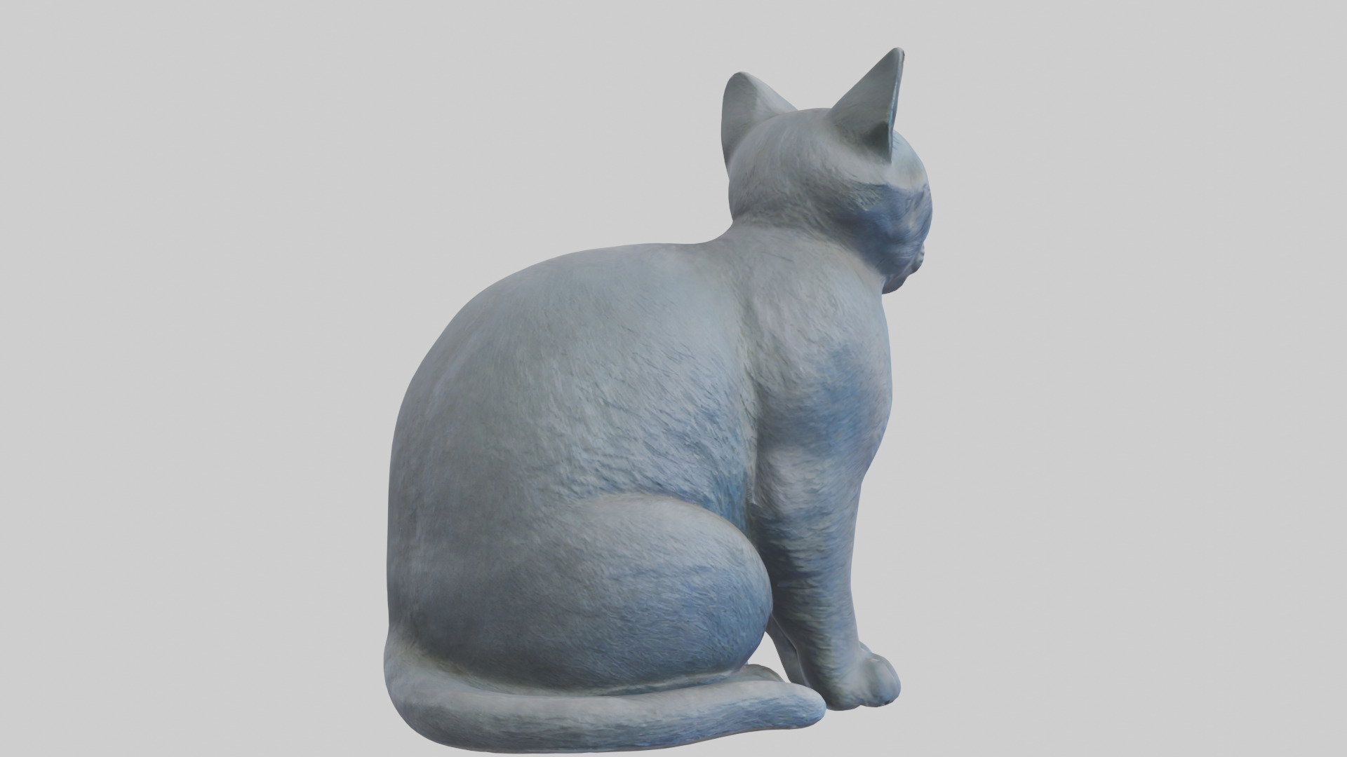 British Shorthair Cat statue model 3D model_2